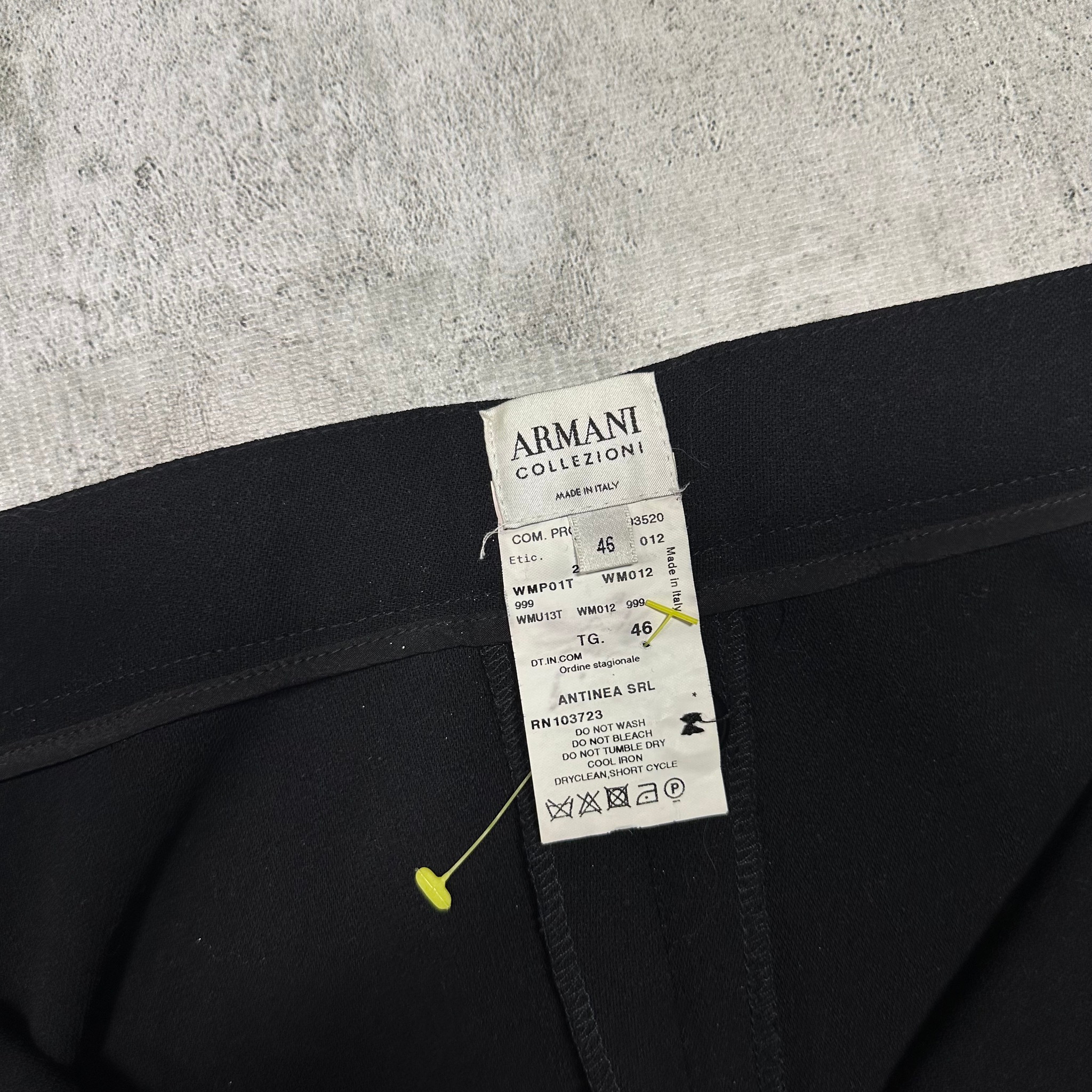 Armani Collezioni vintage black wool wide-leg palazzo trousers, миниатюра 3