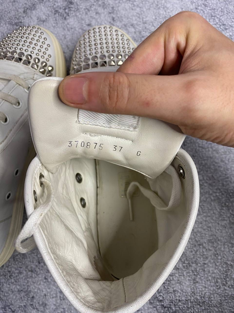 Gucci Studded Toe Leather High-Top White, миниатюра 8