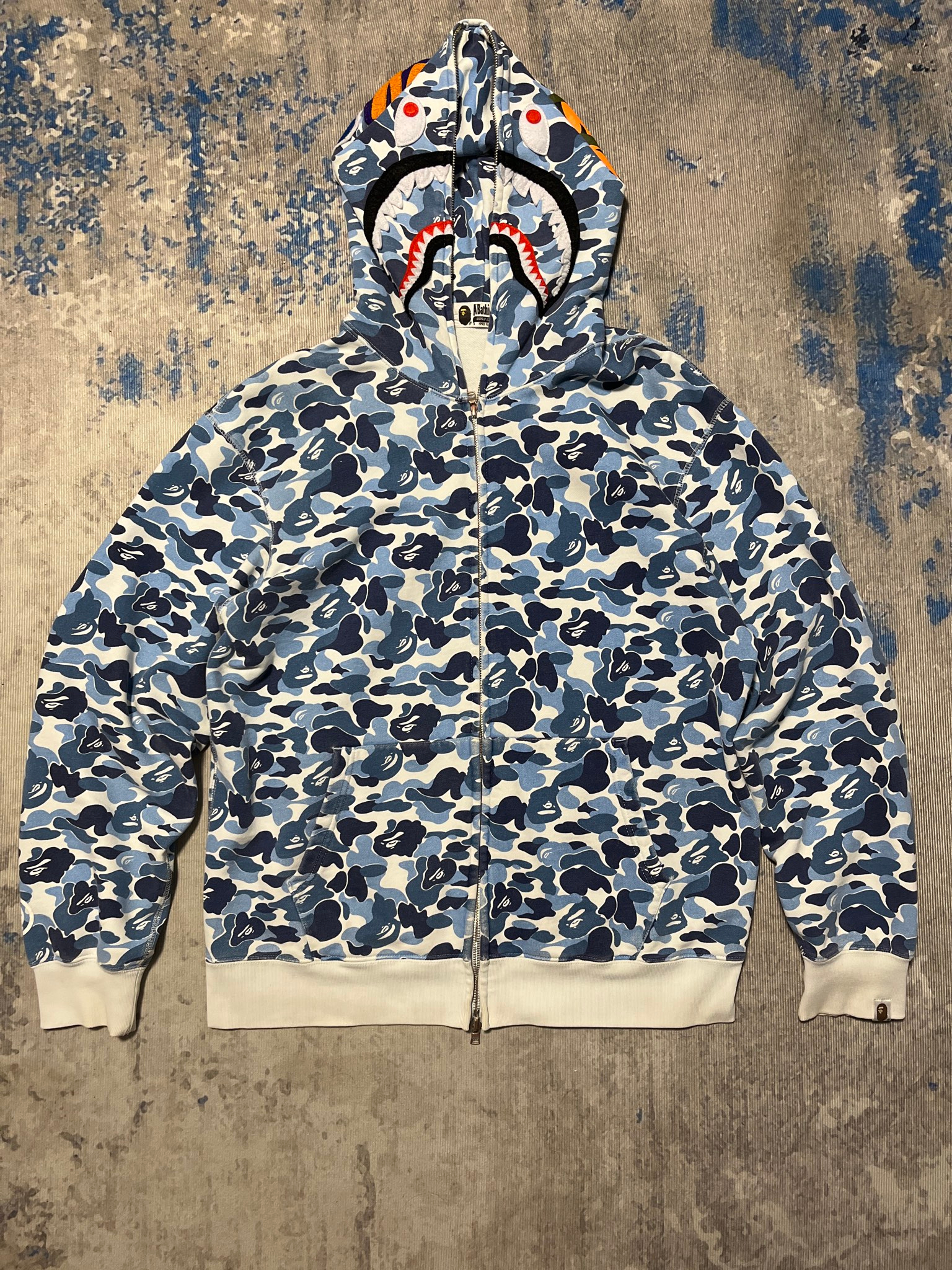 Bape ABC Shark Zip-Hoodie Blue, миниатюра 1