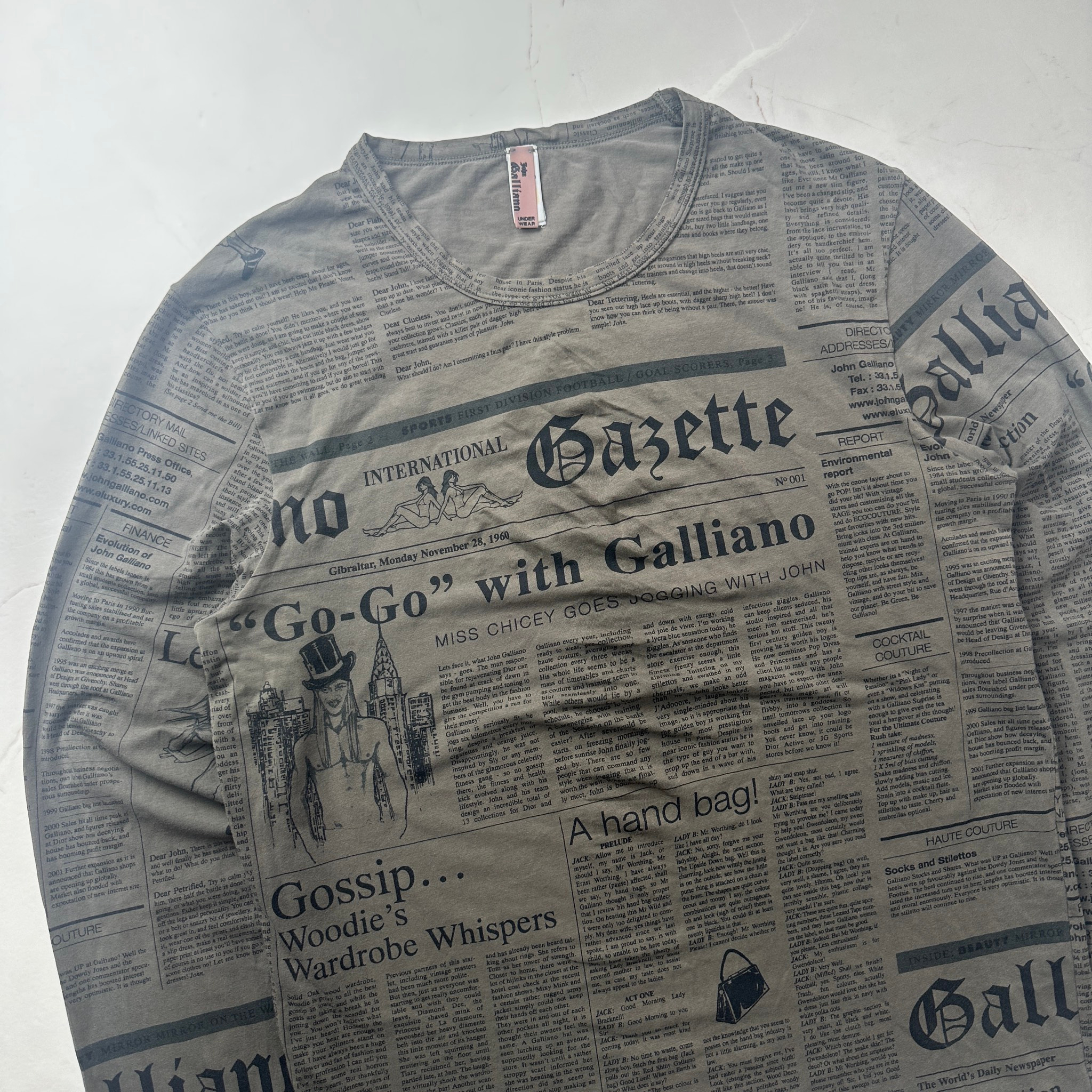 John Galliano Gazette longsleeve, миниатюра 1
