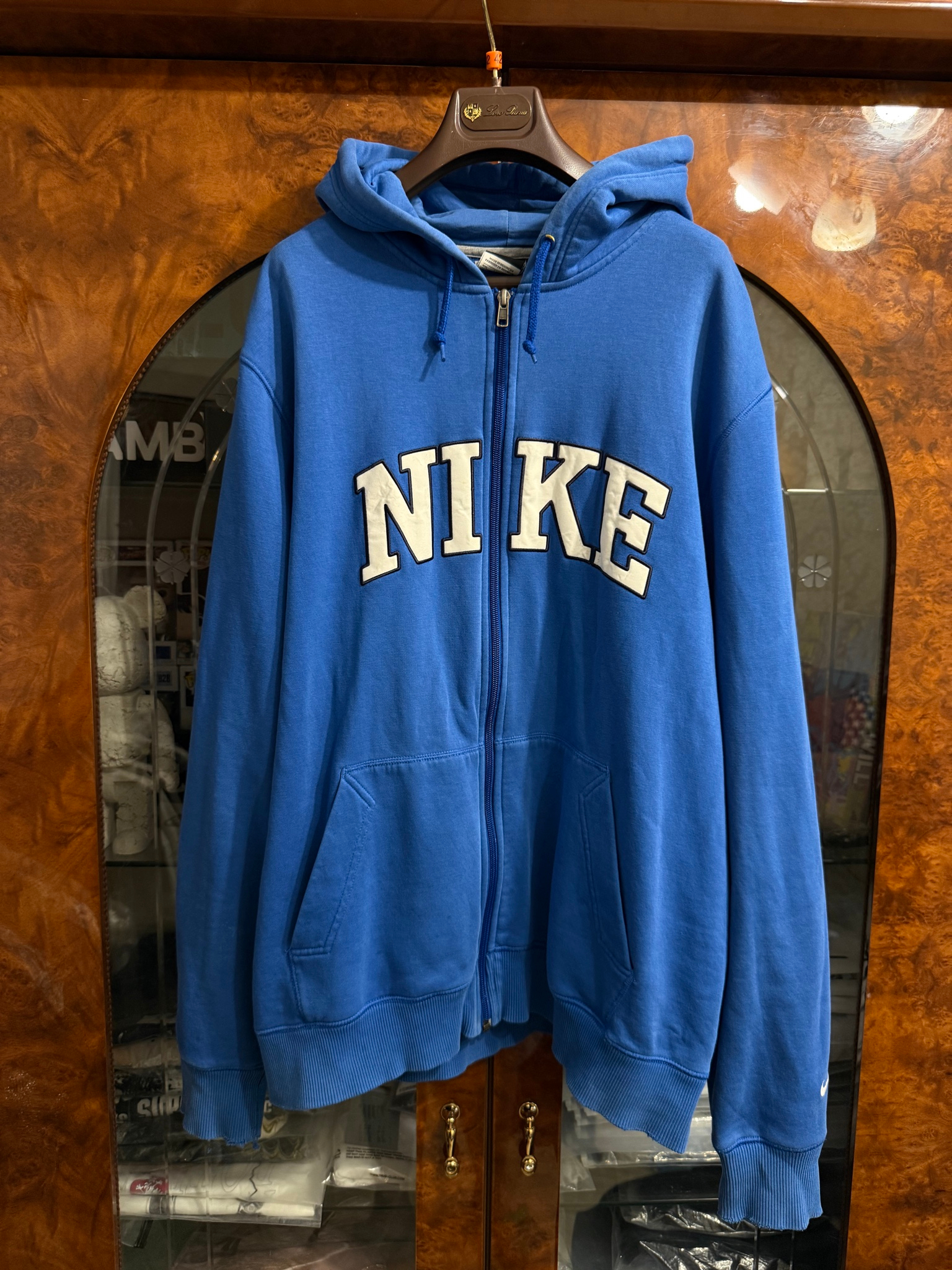 Nike Blue Mini Logo Zip Hoodie, миниатюра 1