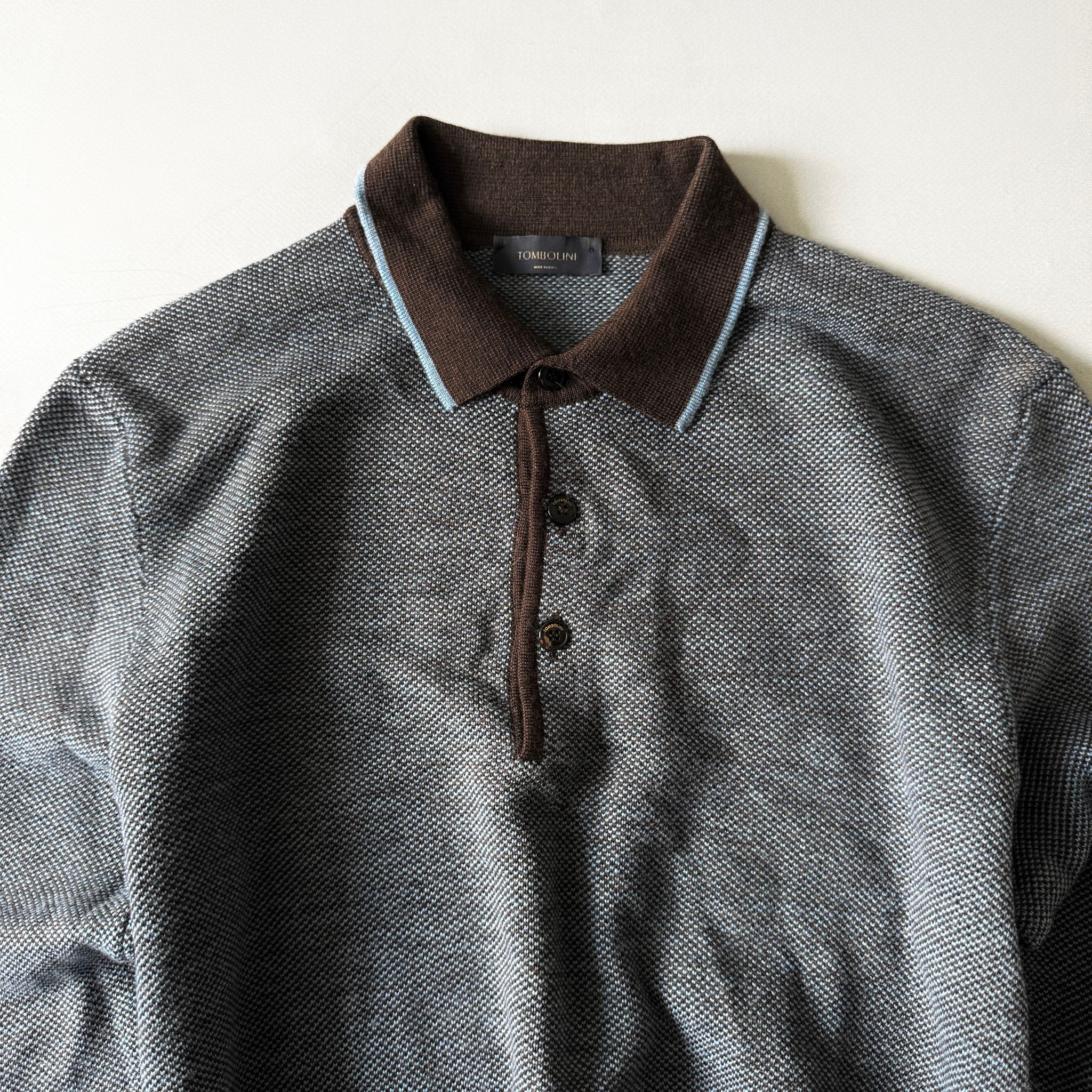 Tombolini Lana Vergine Extrafine long sleeve polo shirt, миниатюра 3