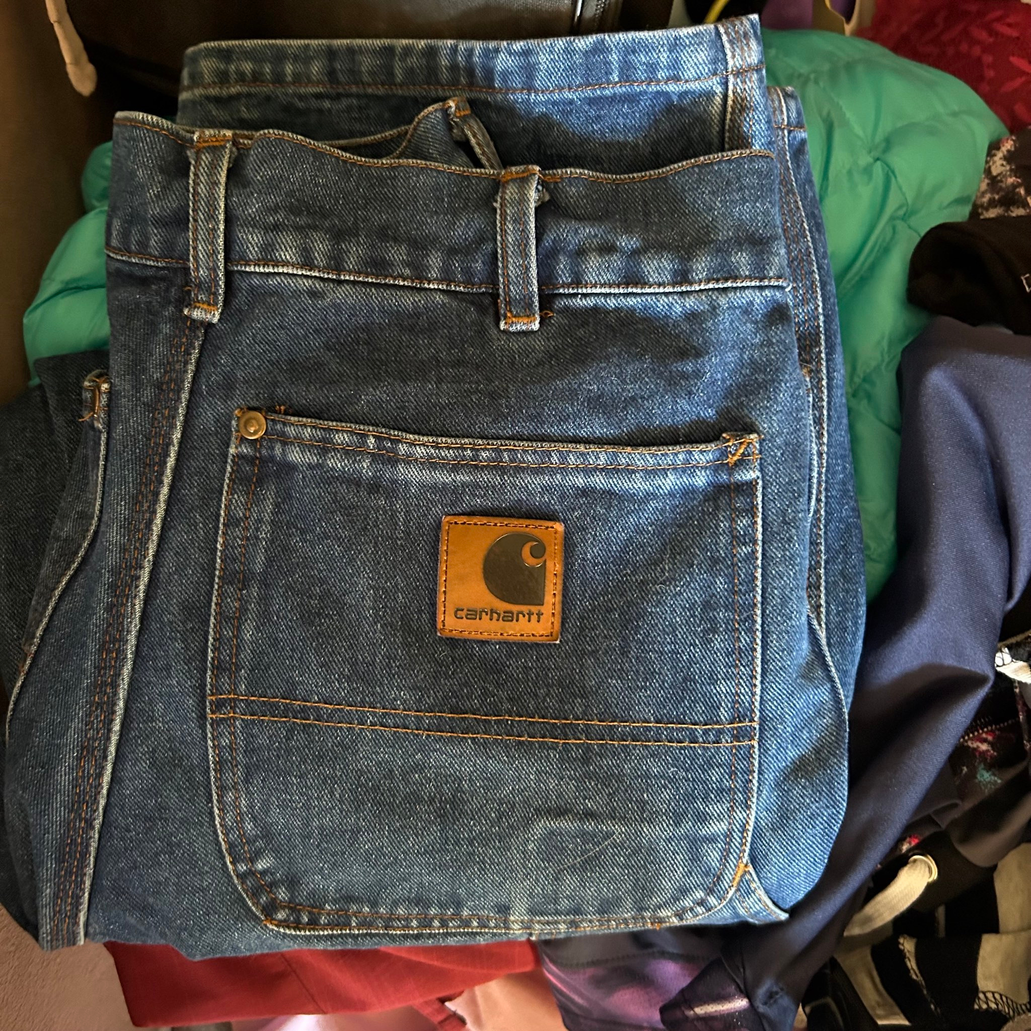 Carhartt Carpenter Double Knee Baggy Jeans Vintage Workwear, миниатюра 2