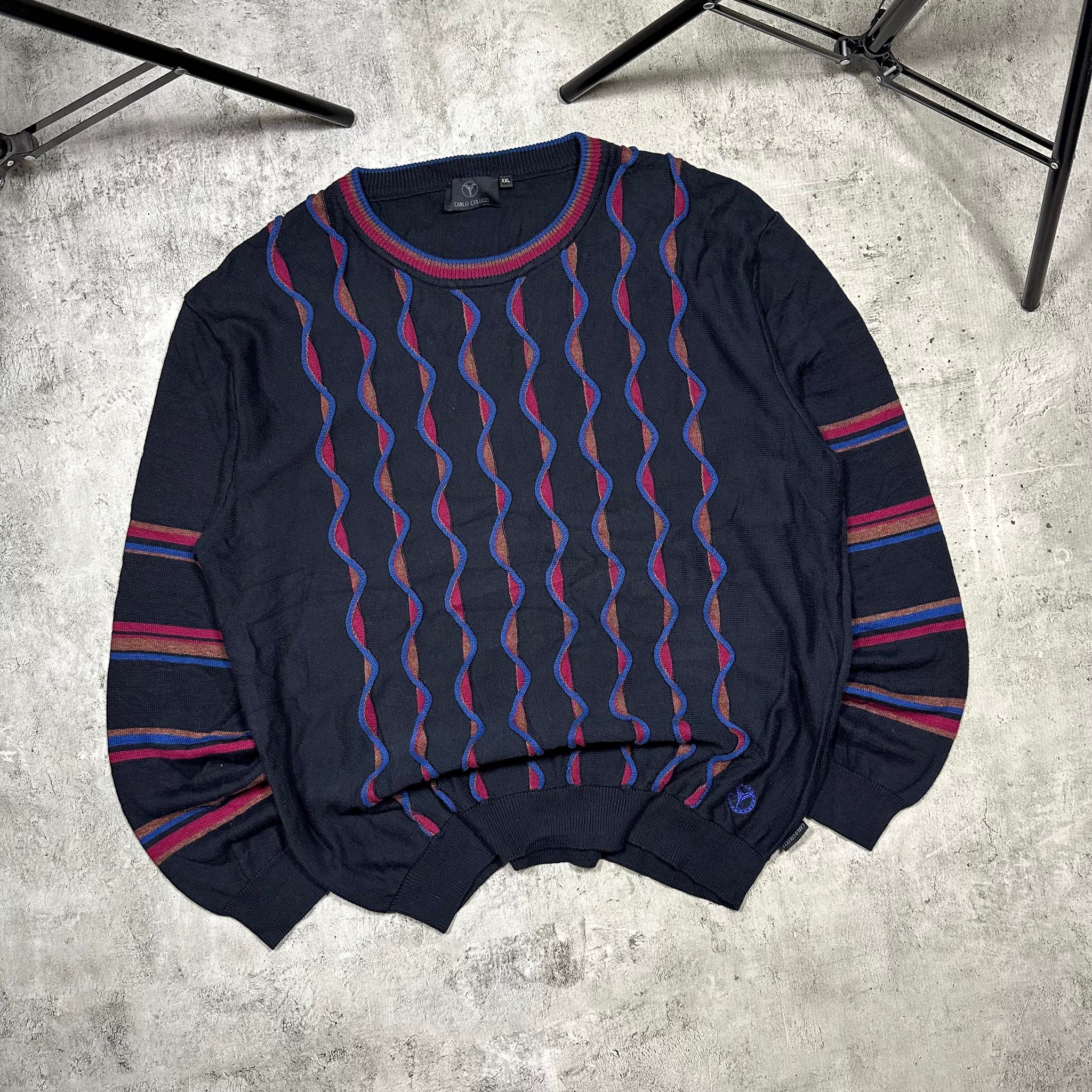 Carlo Colucci 3D knitted vintage sweater, миниатюра 9
