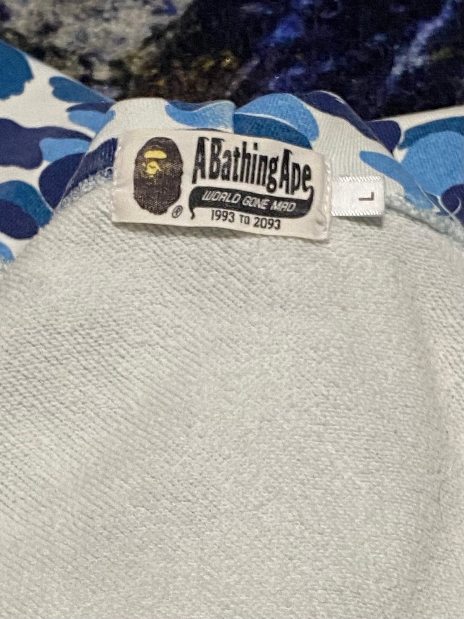 Bape Big ABC Camo Shark Full Zip Hoodie Blue, миниатюра 3