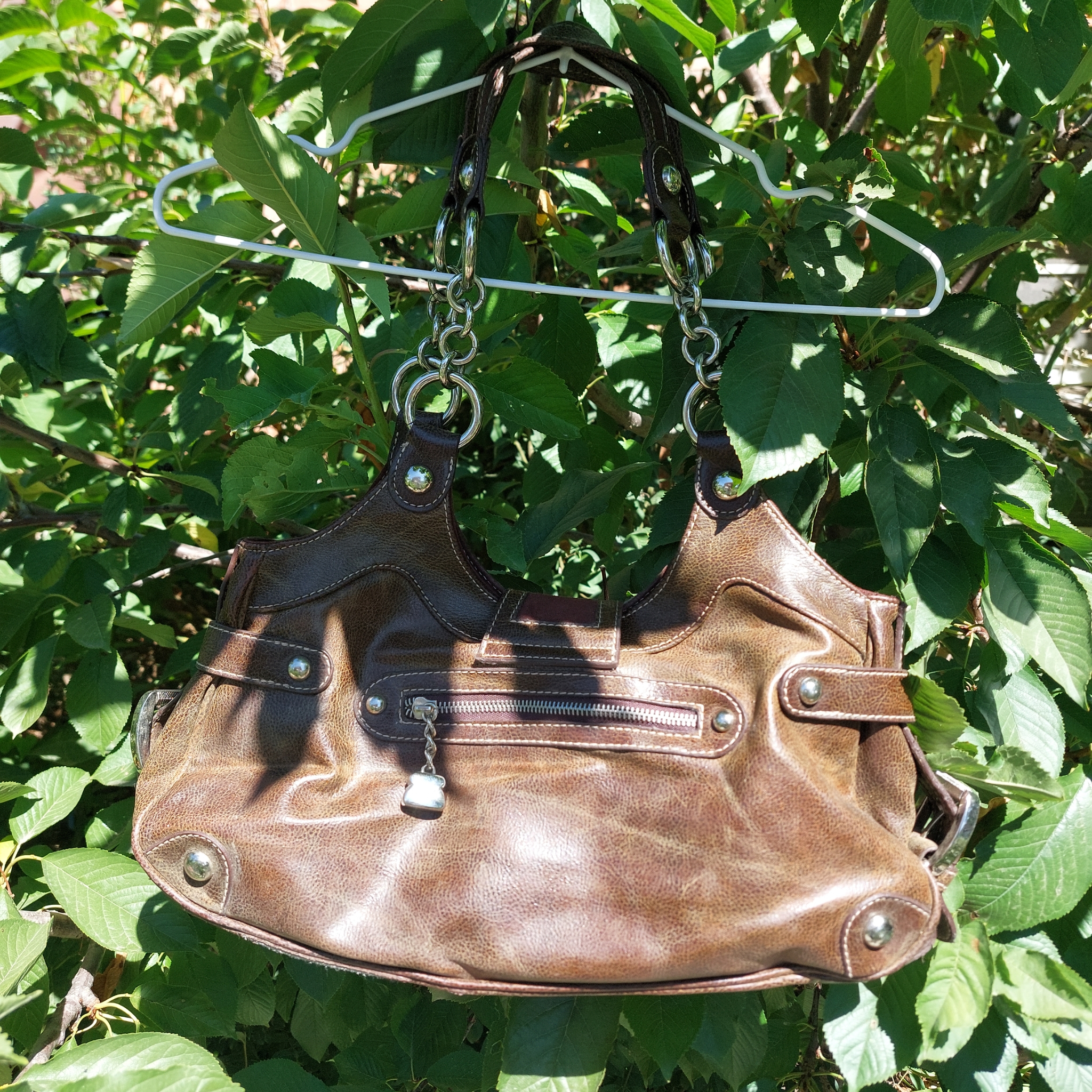 Kathy Van Zeeland brown buckle leather, миниатюра 3