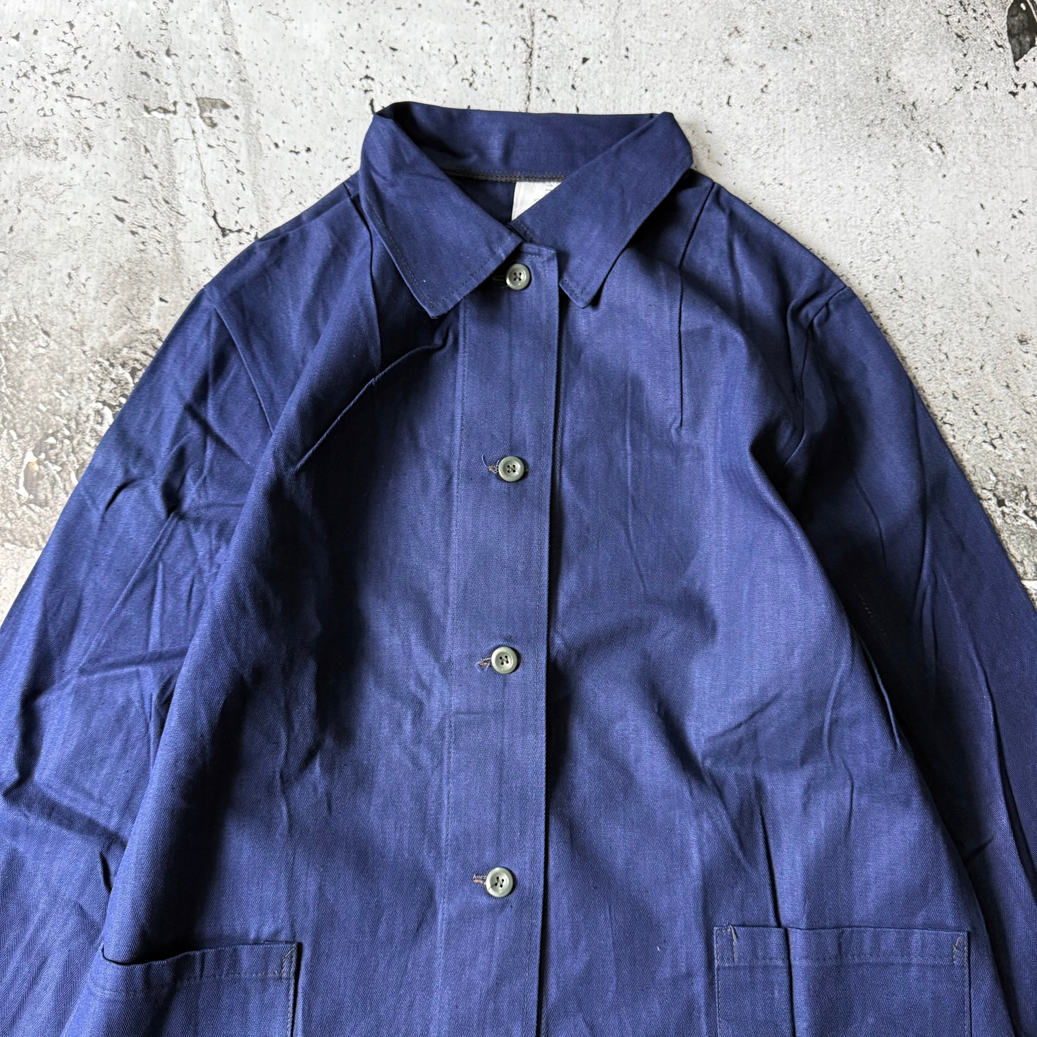 HBT 1970-80s Vintage Czech Blue Work Chore Jacket, миниатюра 6