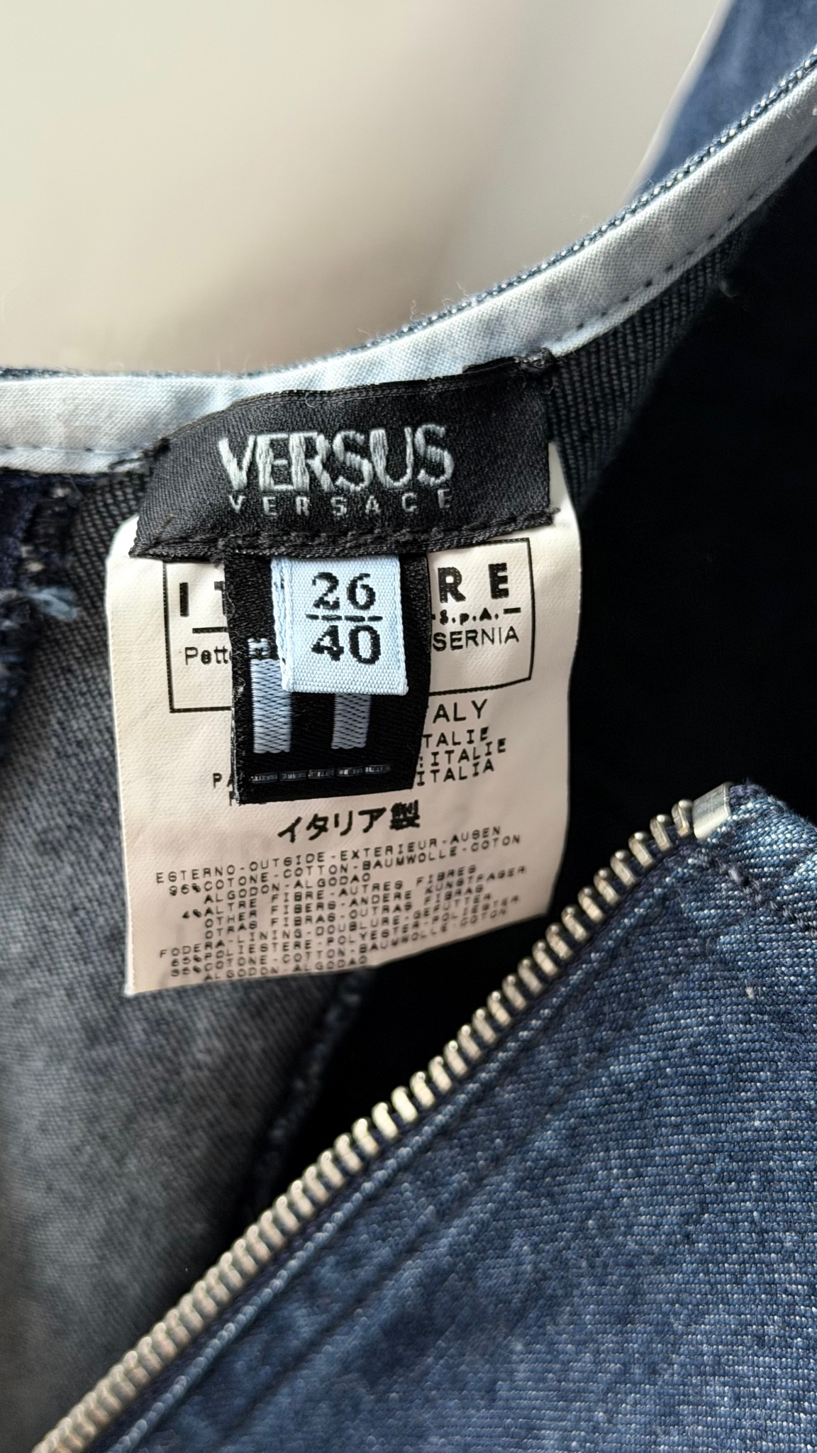 Versace Versus Versus Versace Denim Overall Skirt / Denim Dungaree Dress, миниатюра 3