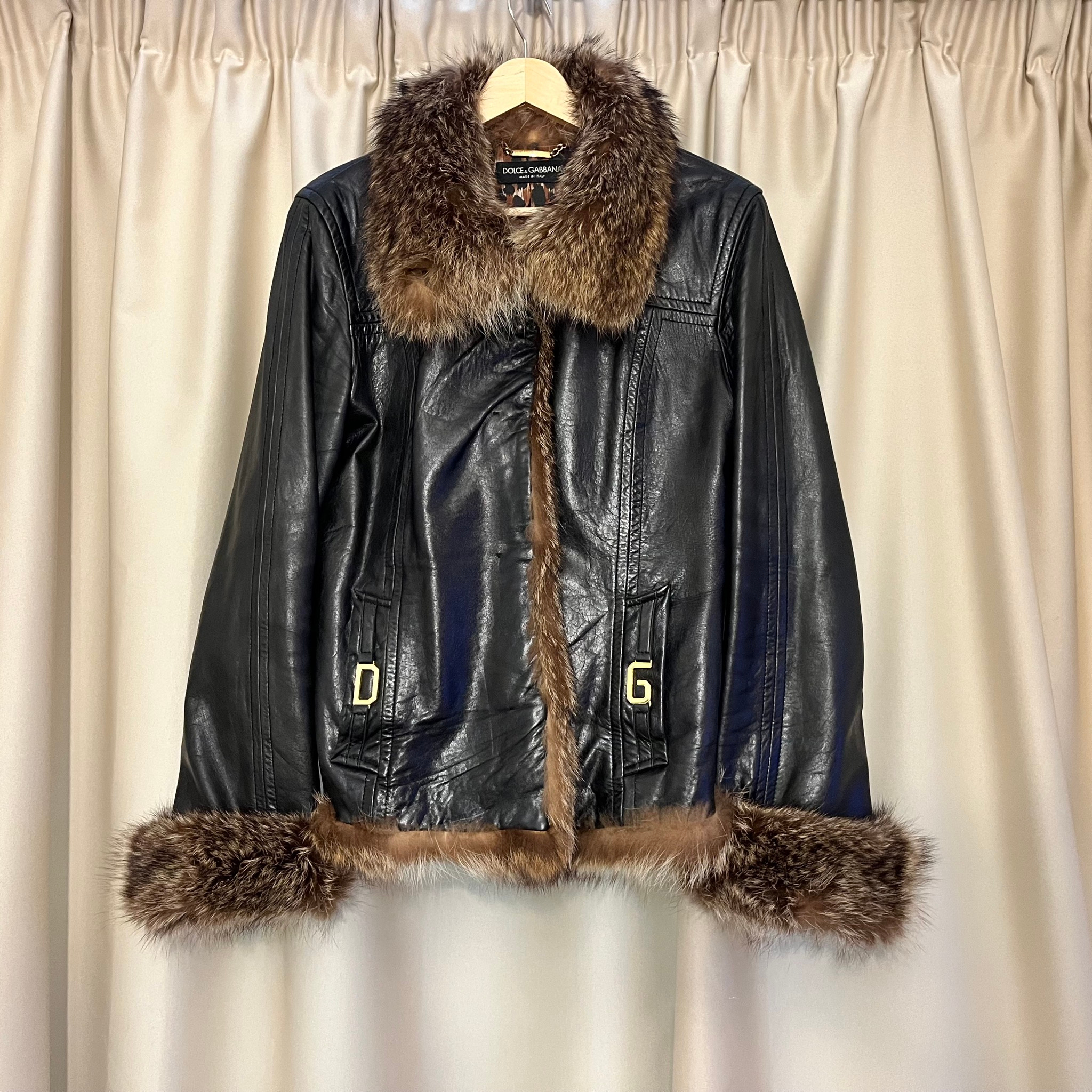 Dolce & Gabbana Fur/leather jacket, миниатюра 1