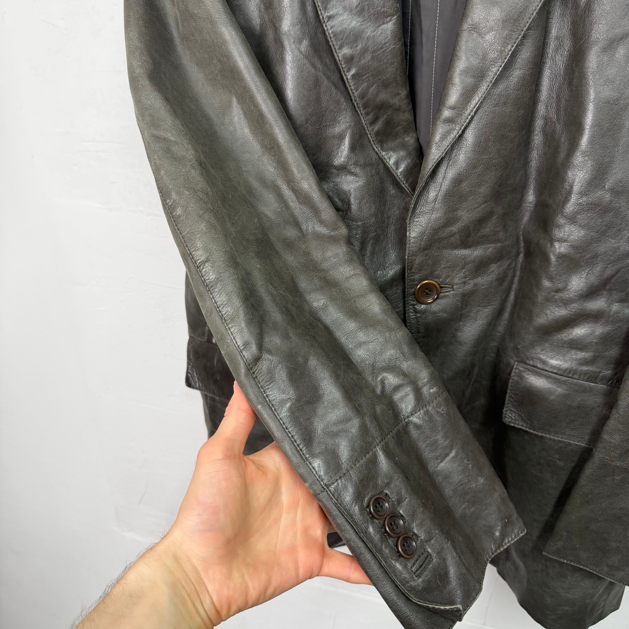 Kenzo Homme Vintage 00’s Leather Jacket, миниатюра 9