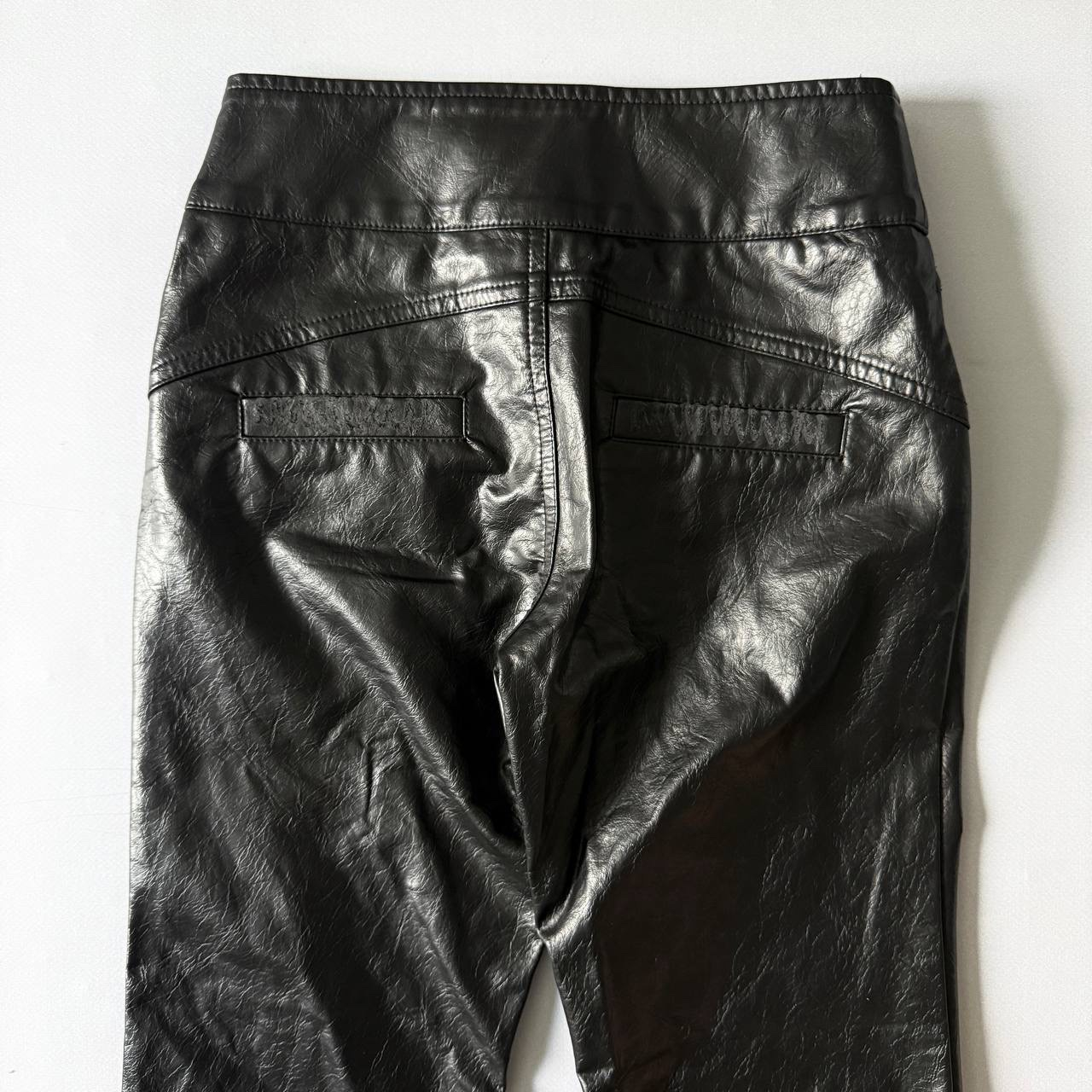 Randolph Duke 2000s Vintage Leather Flared Boot-Cut Pants, миниатюра 5