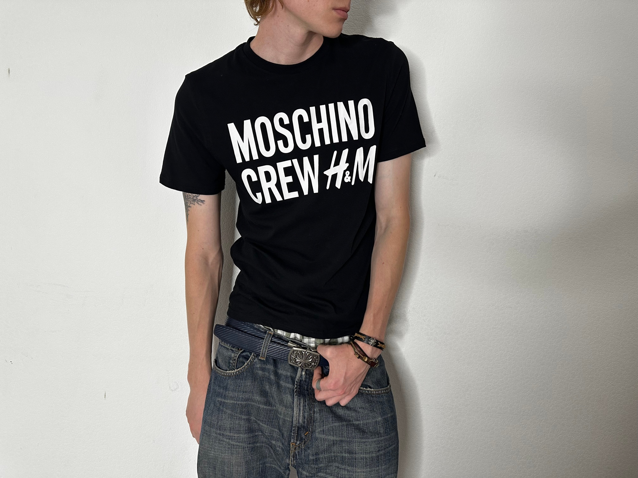 Moschino x H&M Slim black t-shirt, миниатюра 4