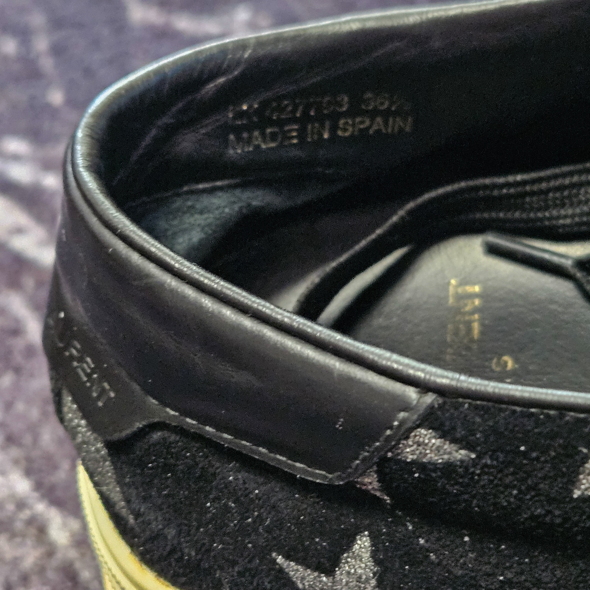 Saint Laurent SL/06 Platform Black Suede Glitter Stars, миниатюра 7
