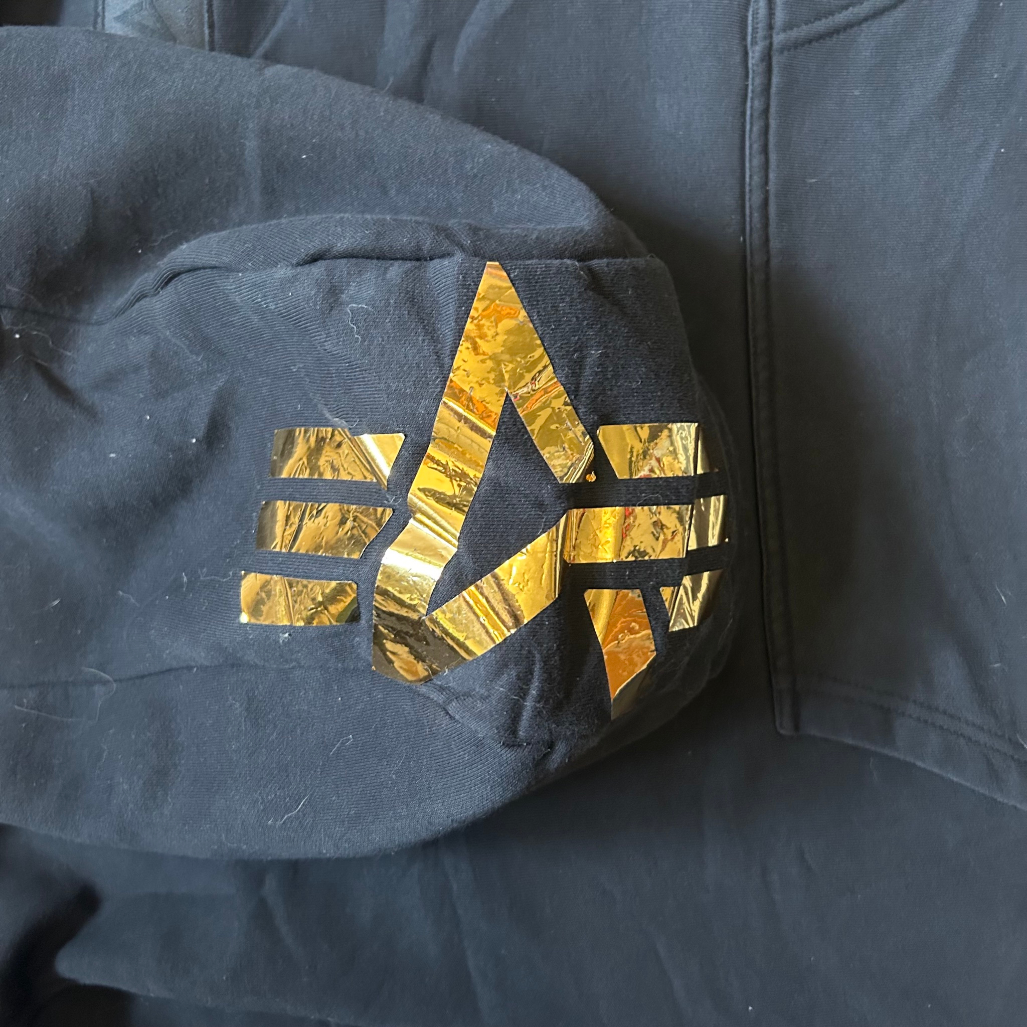 Alpha Industries Big Logo Hoodie Gold TS, миниатюра 6