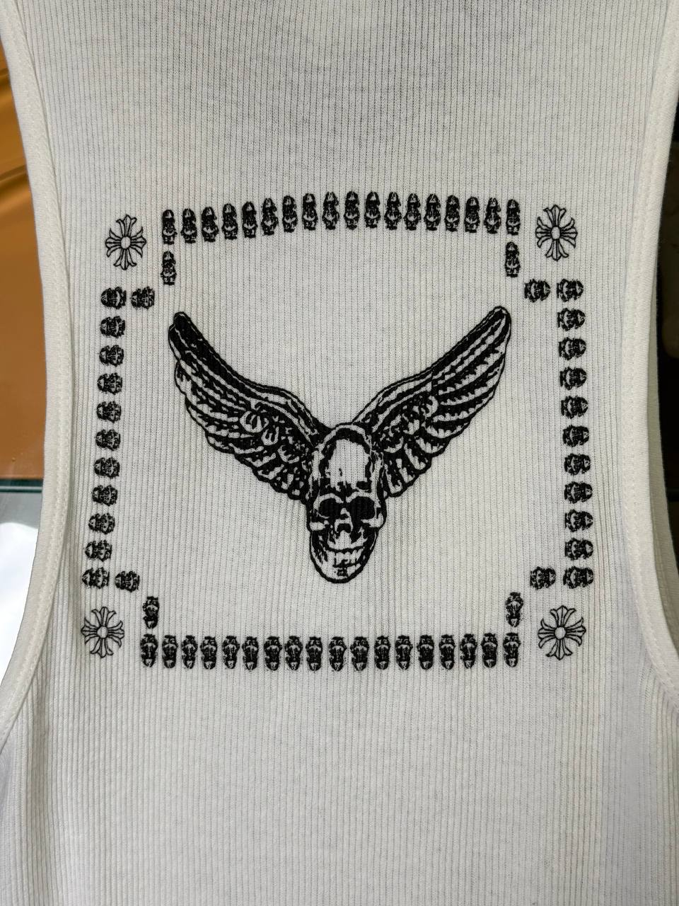 Chrome Hearts Vintage Foti Skull Red Tank Top, миниатюра 5
