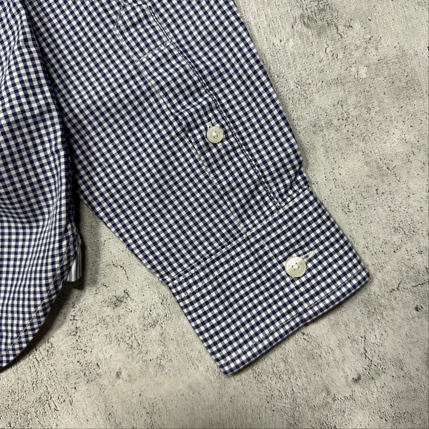 Fred Perry Blue small-check gingham shirt, миниатюра 11