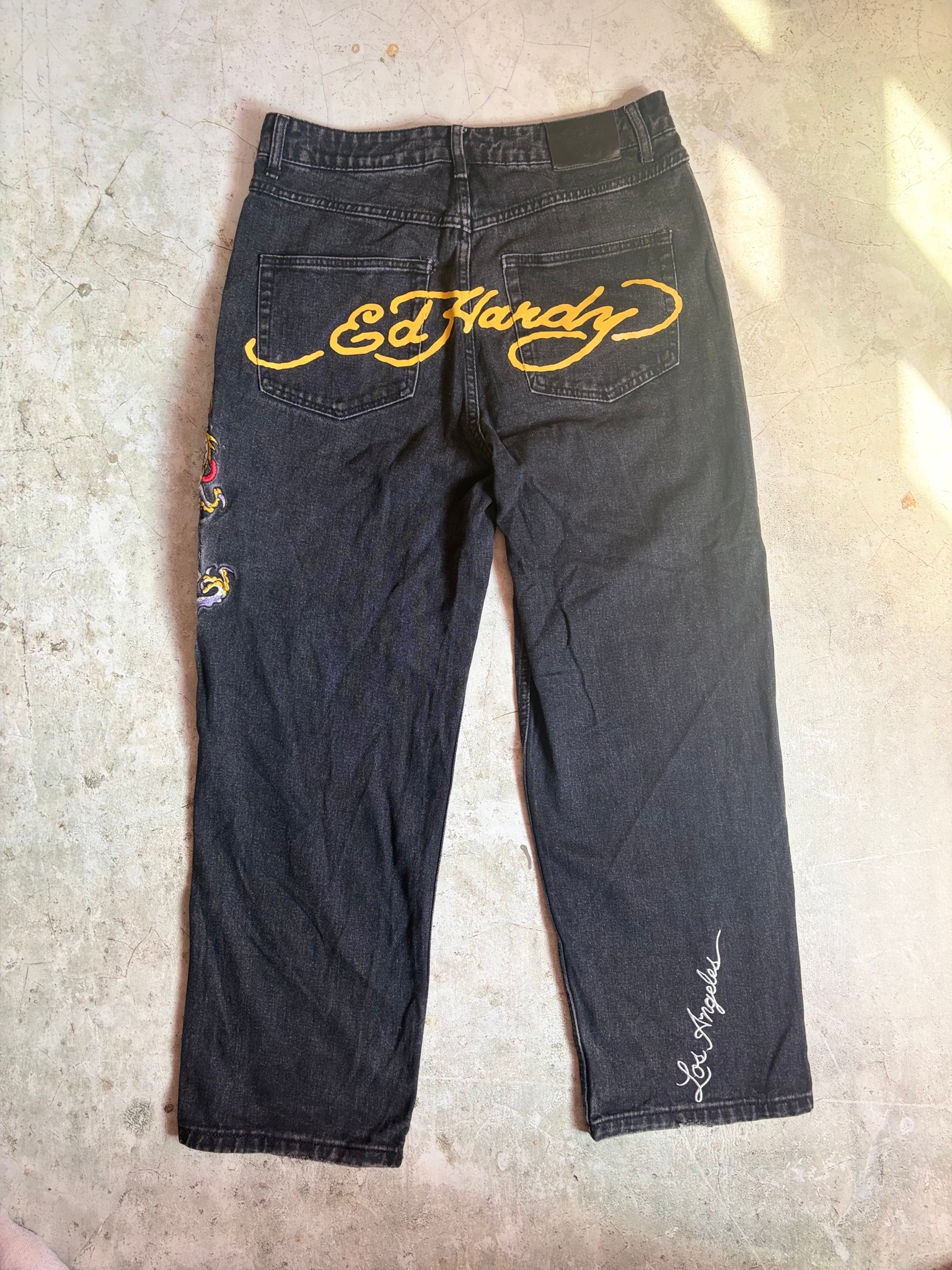 Ed Hardy Battle-Dragon Tattoo Baggy Y2K jeans, миниатюра 9