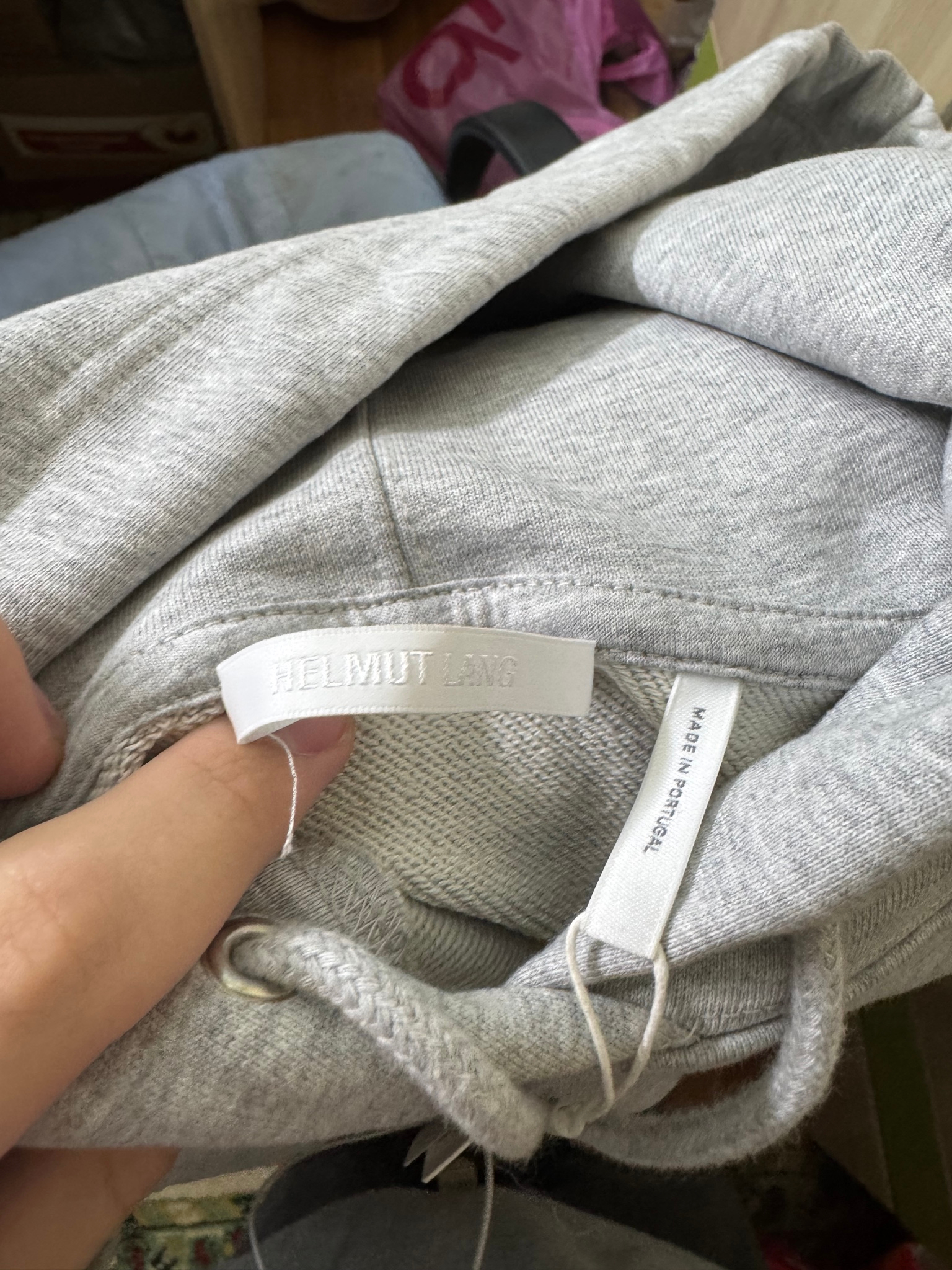 Helmut Lang basic grey hoodie, миниатюра 3