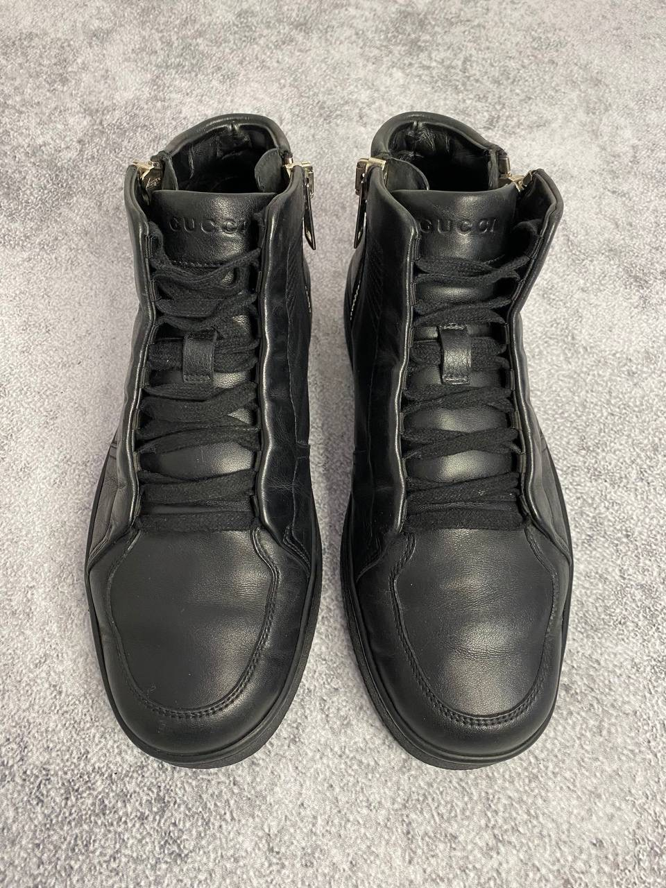 Gucci Double Zip Leather High-Top Sneakers, миниатюра 2