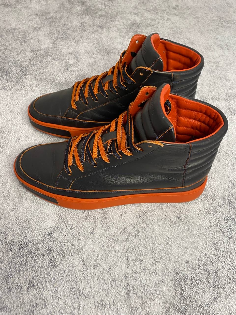 Gucci Gucci Leather High-Top Sneakers 'Black/Orange', миниатюра 3