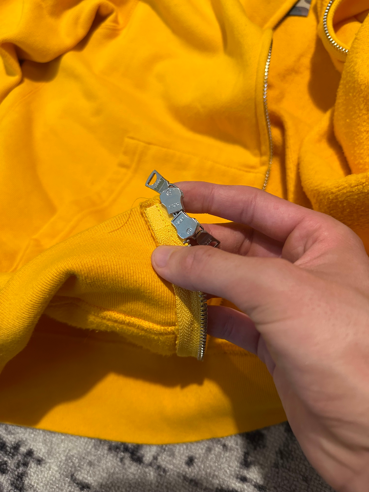 Bape Shark Hooded Zip-Up Camo Pattern Detail Solid Yellow, миниатюра 5