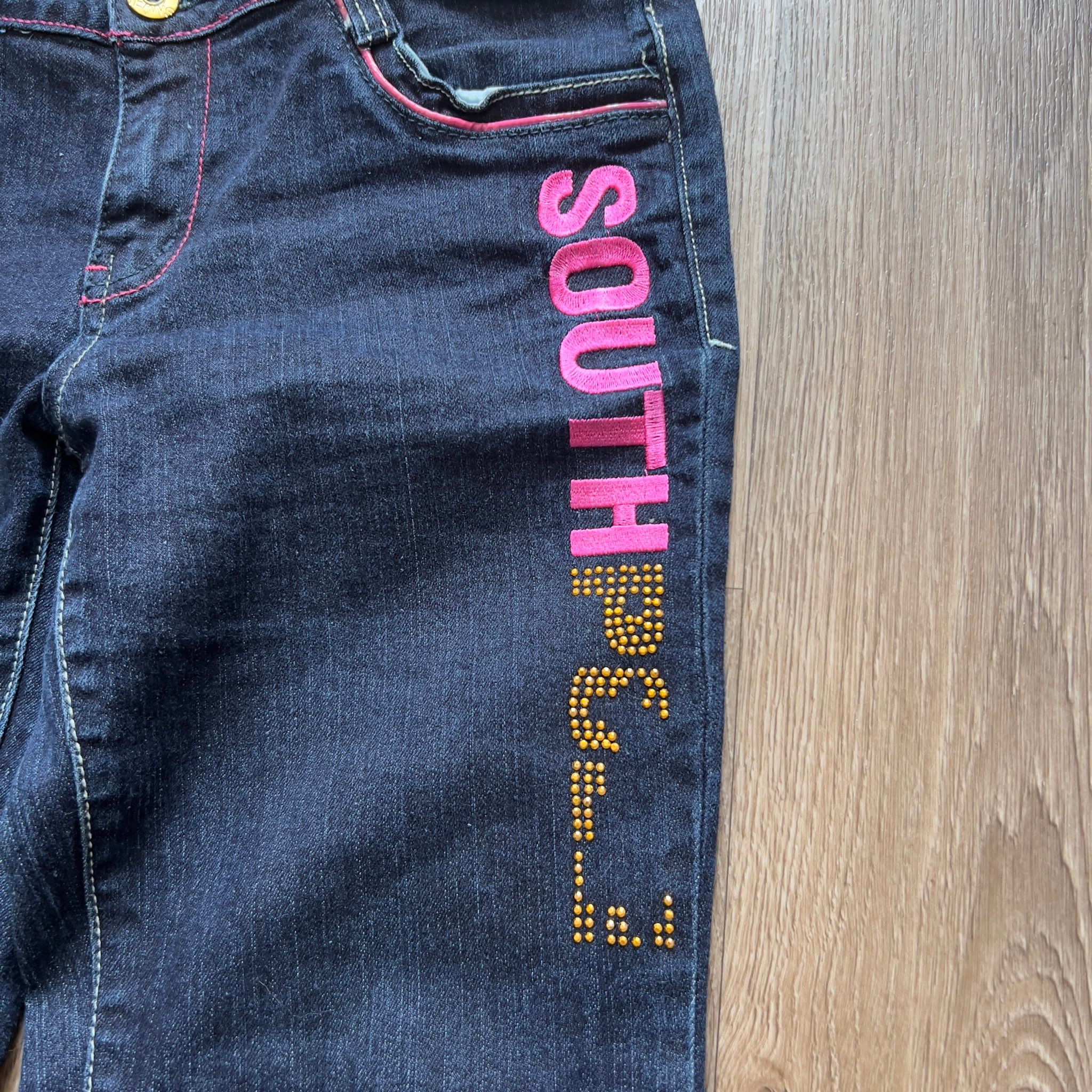 SouthPole Bootcut Low Rise Rhinestones Jeans, миниатюра 7
