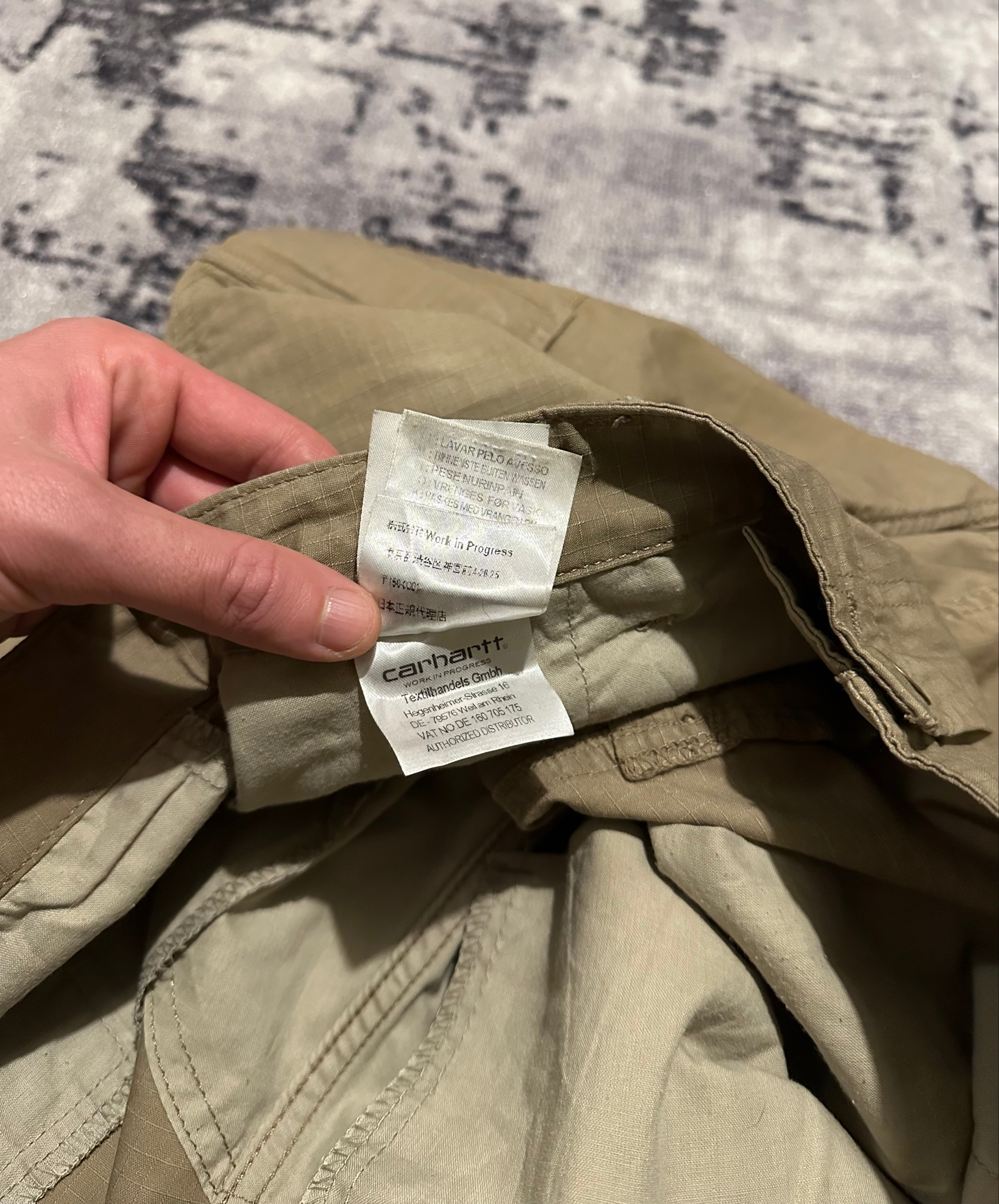 Carhartt WIP Regular Cargo Pant Trashed (Khaki / Leather), миниатюра 6