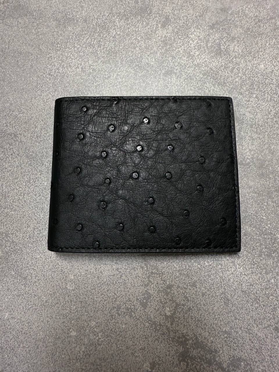 Enfants Riches Deprimes Ostrich Leather Black Wallet, миниатюра 3