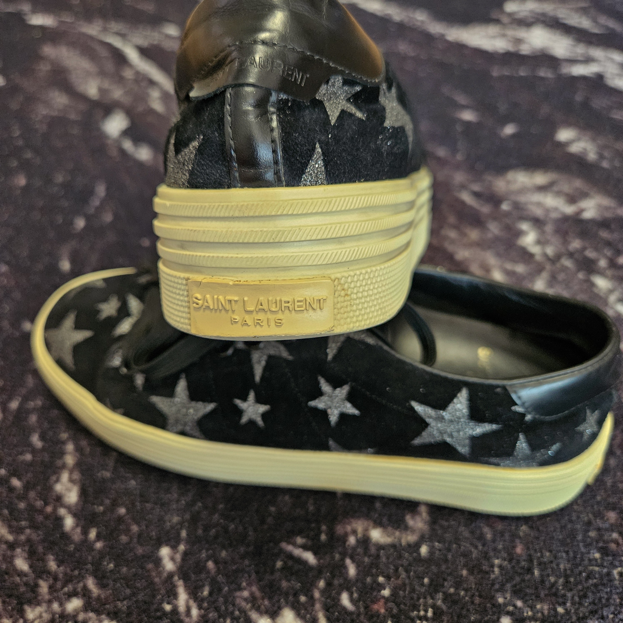Saint Laurent SL/06 Platform Black Suede Glitter Stars, миниатюра 6
