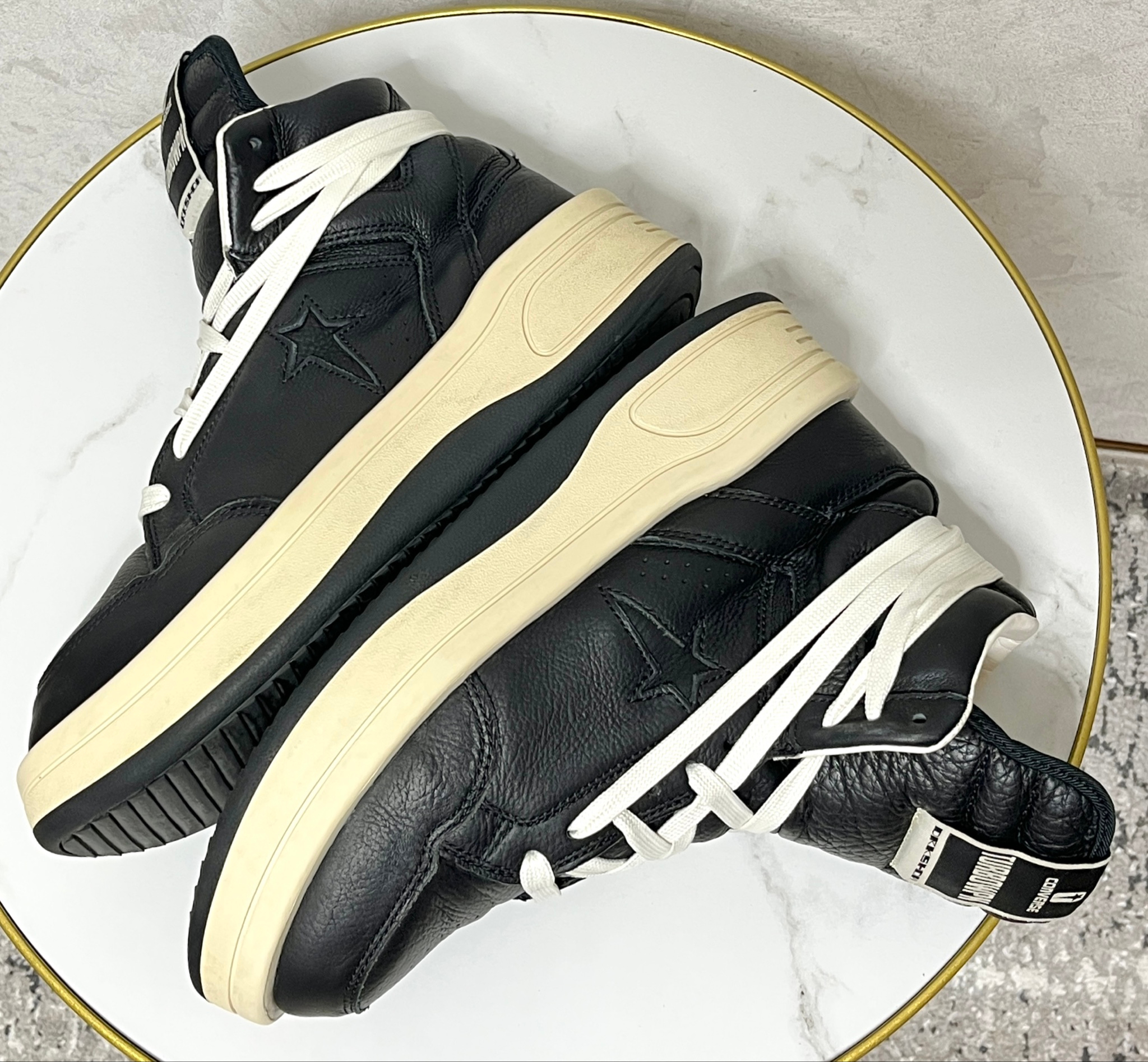 Converse x Rick Owens TURBOWPN Mid Black Cloud Cream, миниатюра 8
