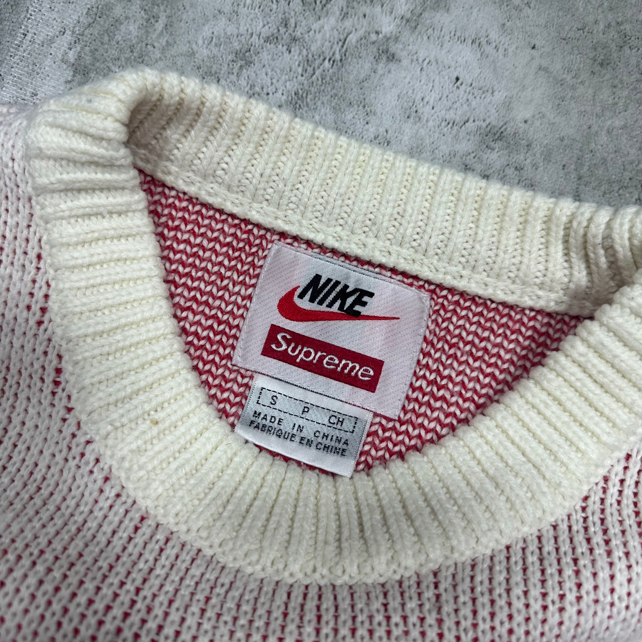 Nike x Supreme SS19 Swoosh knit sweater crossover printing, миниатюра 3