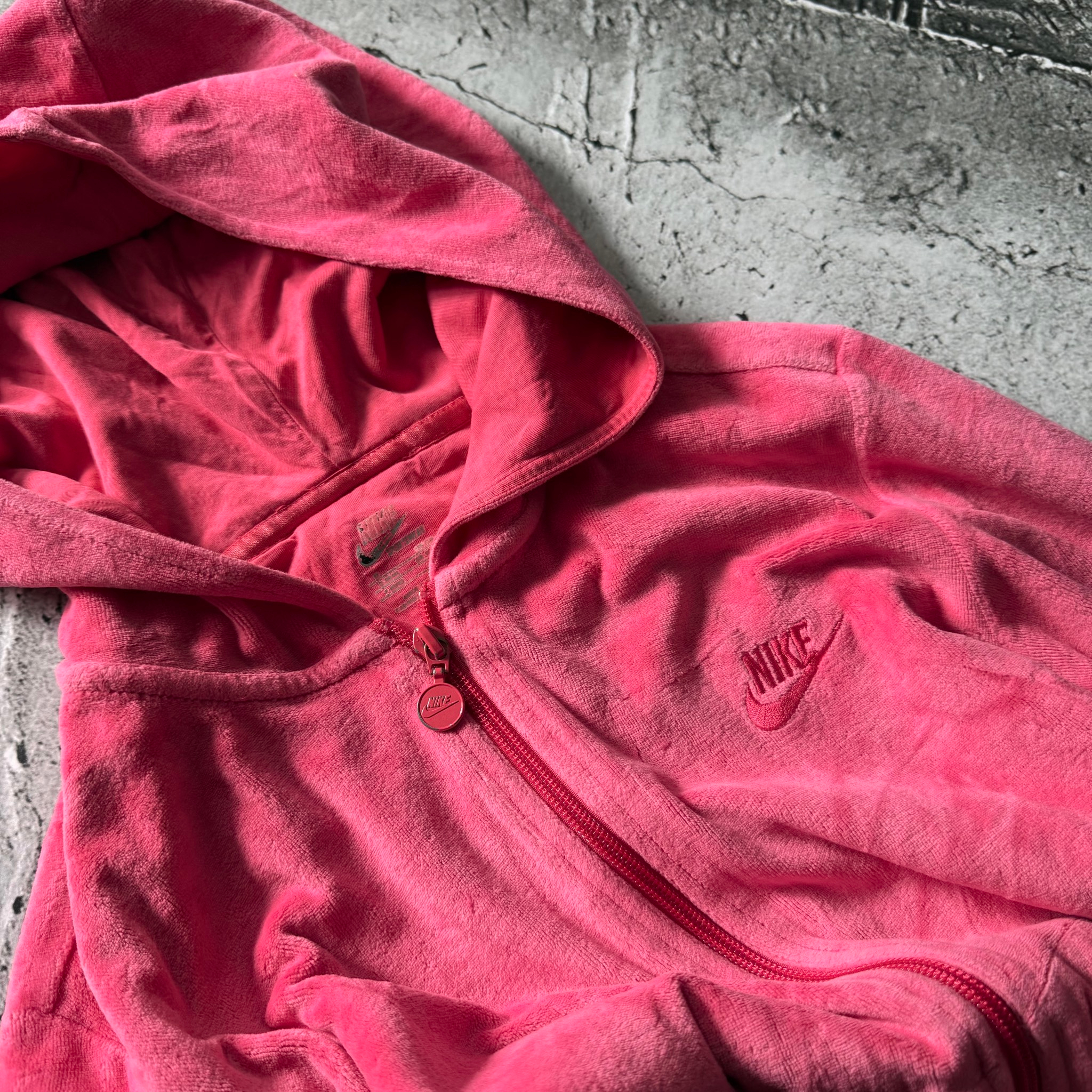 Nike 2000s y2k Vintage Velour Zip Up Hoodie, миниатюра 5