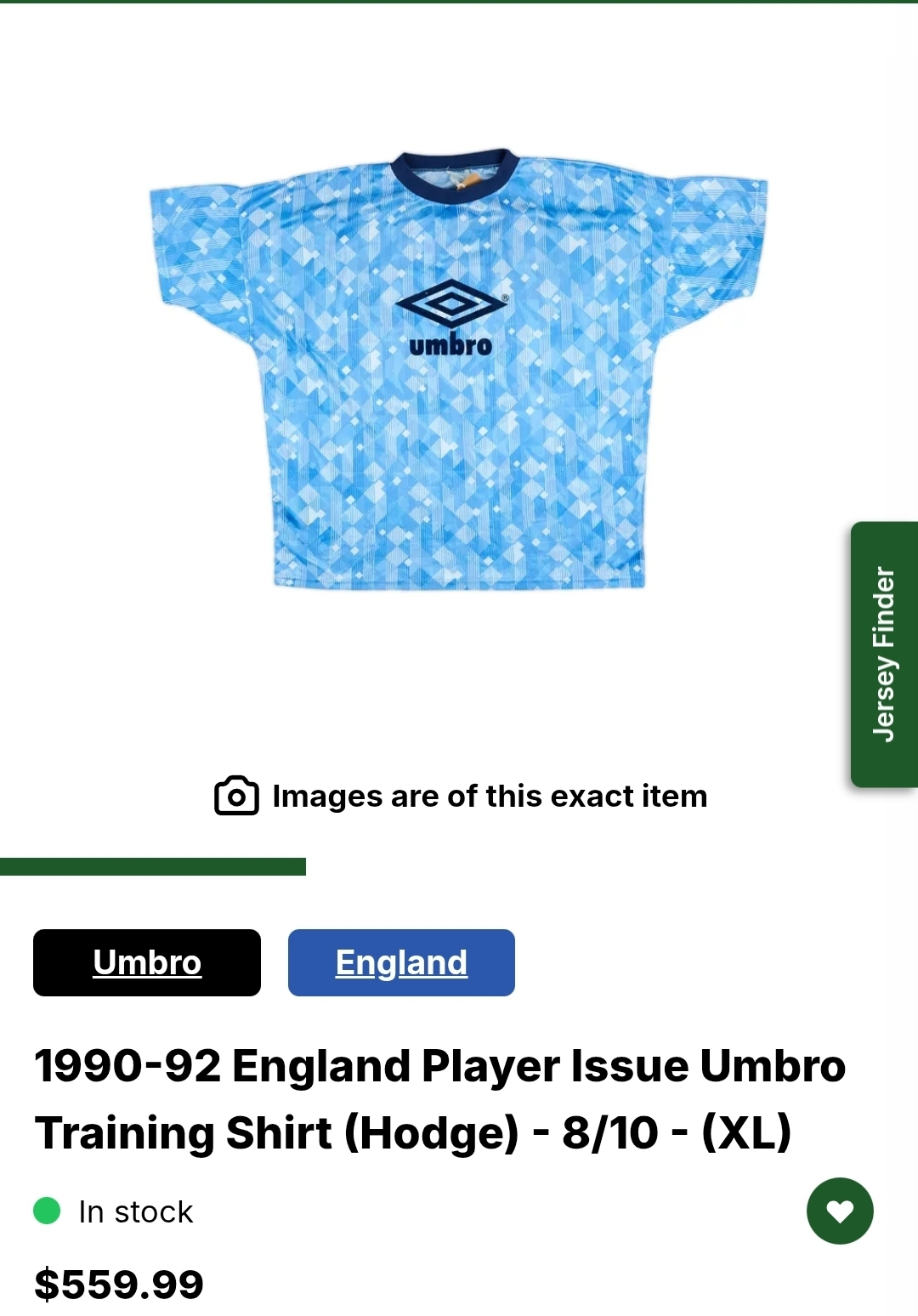 Umbro x England 1990/92 Training Jersey Shirt, миниатюра 7