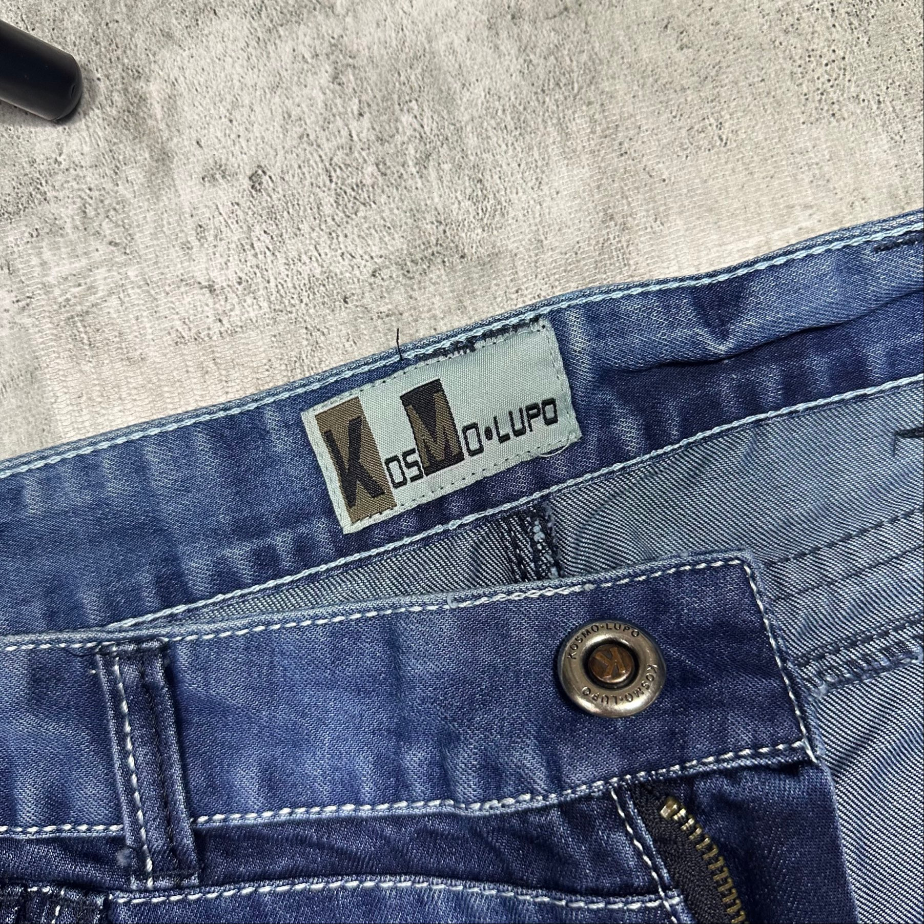 Kosmo Lupo Vintage japrag distressed dark blue jeans, миниатюра 3