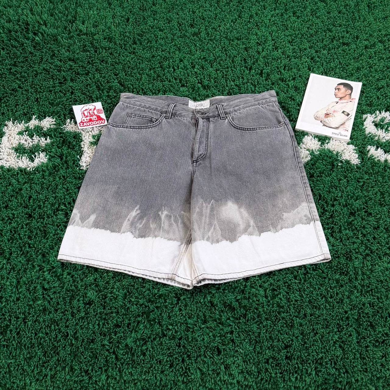 Givenchy Bleached Denim Shorts Grey, миниатюра 1