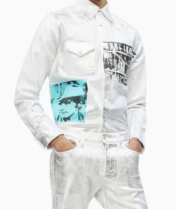 Raf Simons x Calvin Klein Foundation Western Distressed Denim Shirt, миниатюра 7