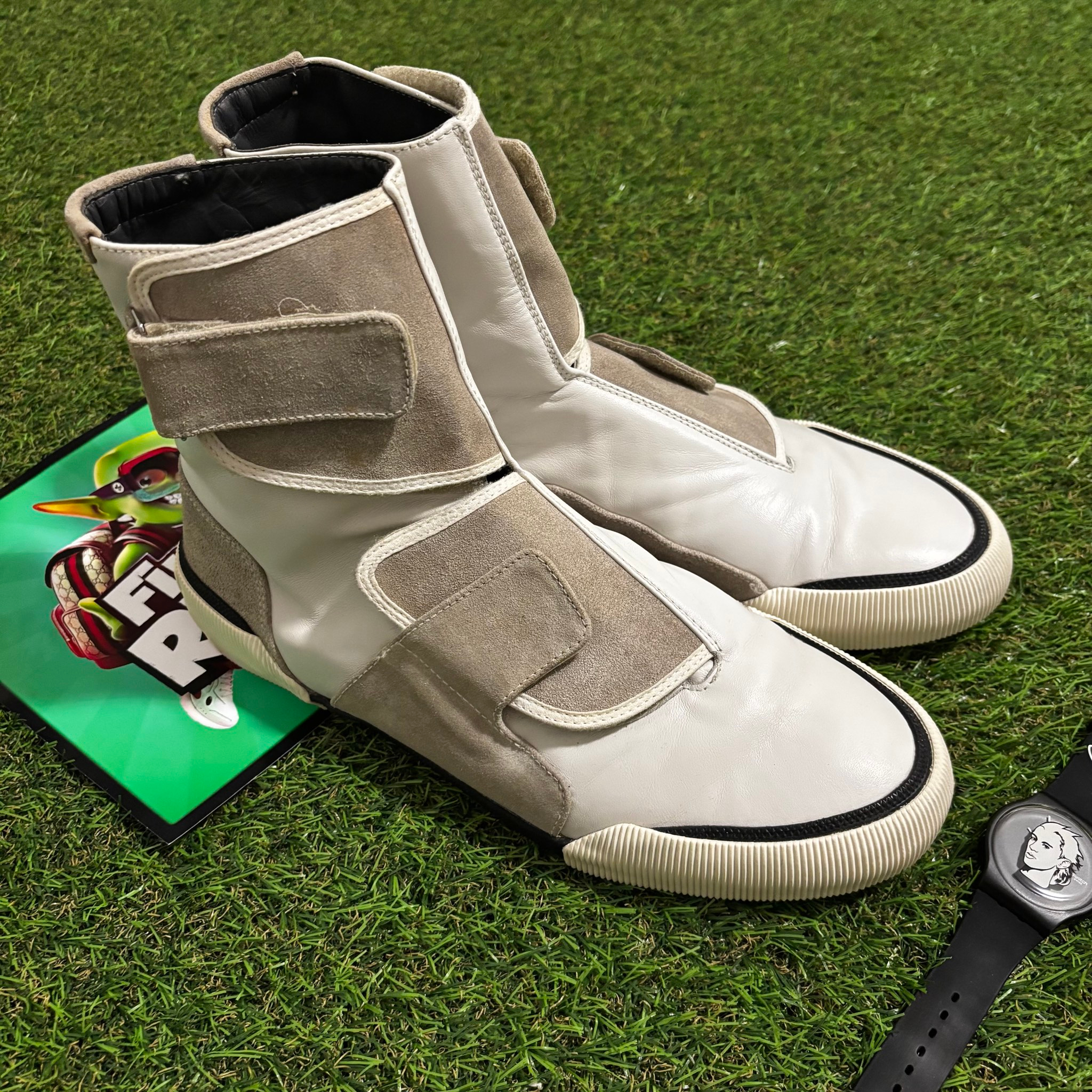 Lanvin Sneaker Boots White Leather, миниатюра 3