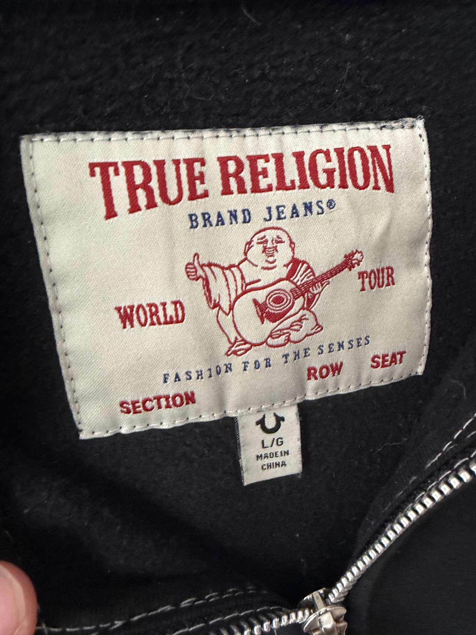True Religion Big Buddha Black zip hoodie, миниатюра 3