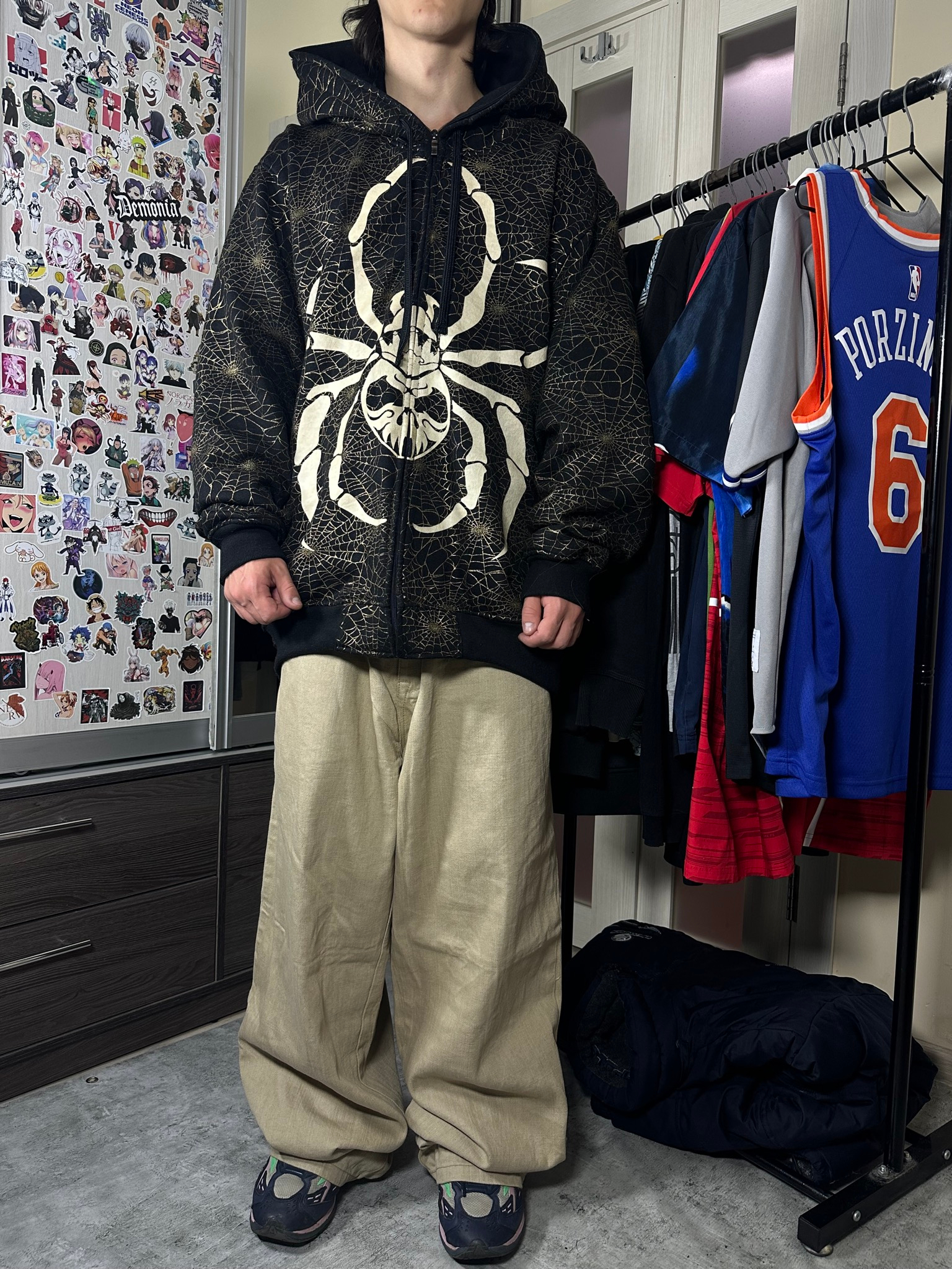 Raw Blue Black gold spider full zip hoodie, миниатюра 13