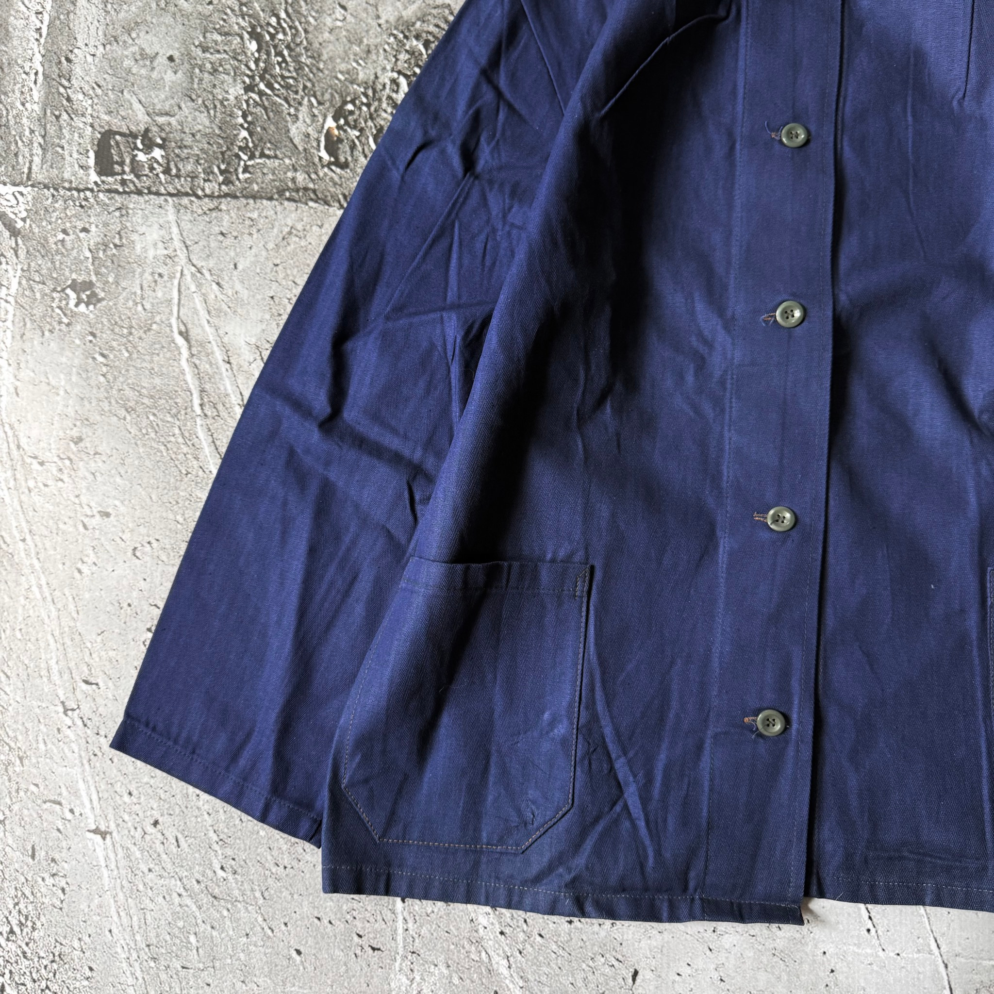 HBT 1970-80s Vintage Czech Blue Work Chore Jacket, миниатюра 4