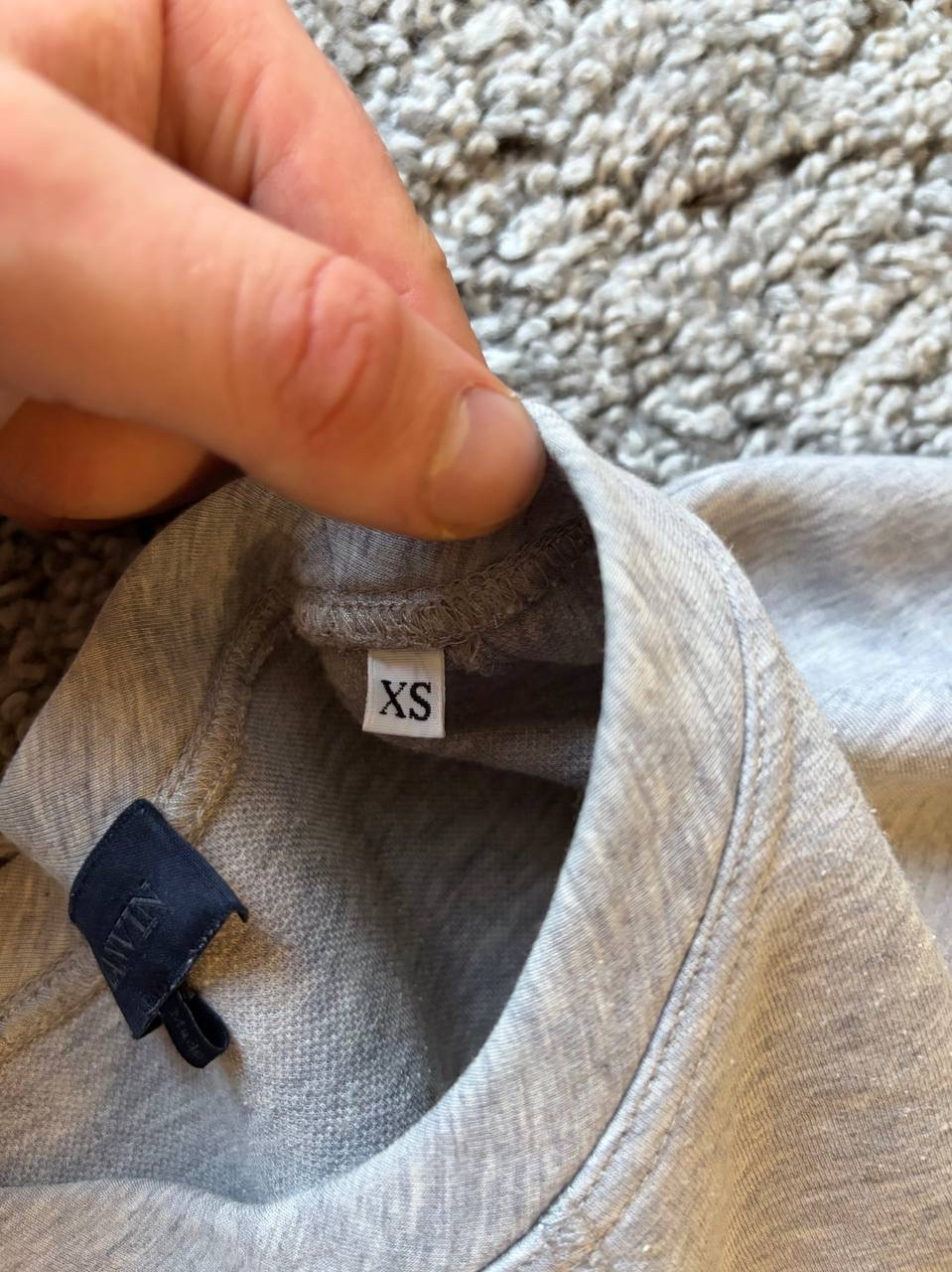 Lanvin Archive Graffiti Logo Distressed Grey Sweatshirt, миниатюра 6