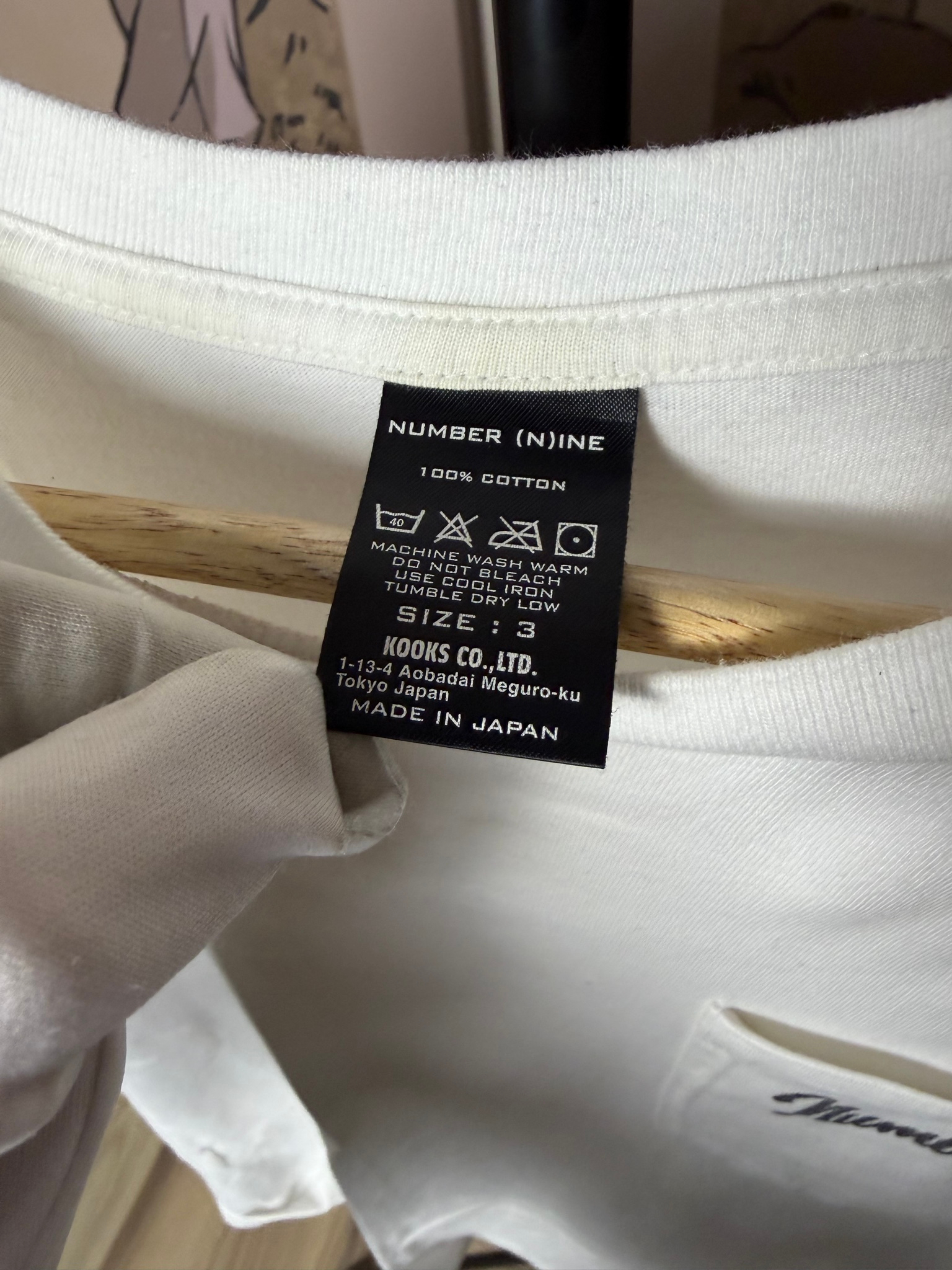 Number (N)ine Pocket t-shirt white, миниатюра 3