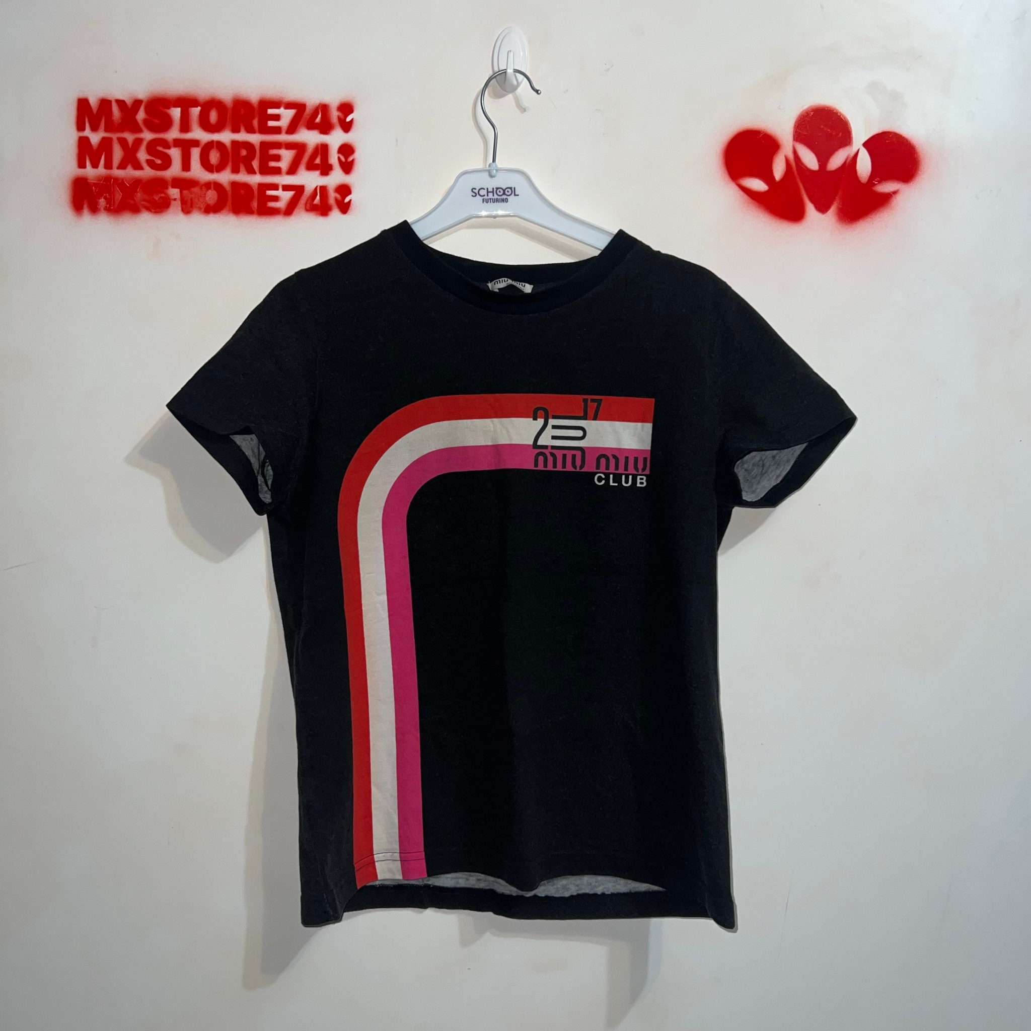 Miu Miu Black Cotton Club t-shirt, миниатюра 1