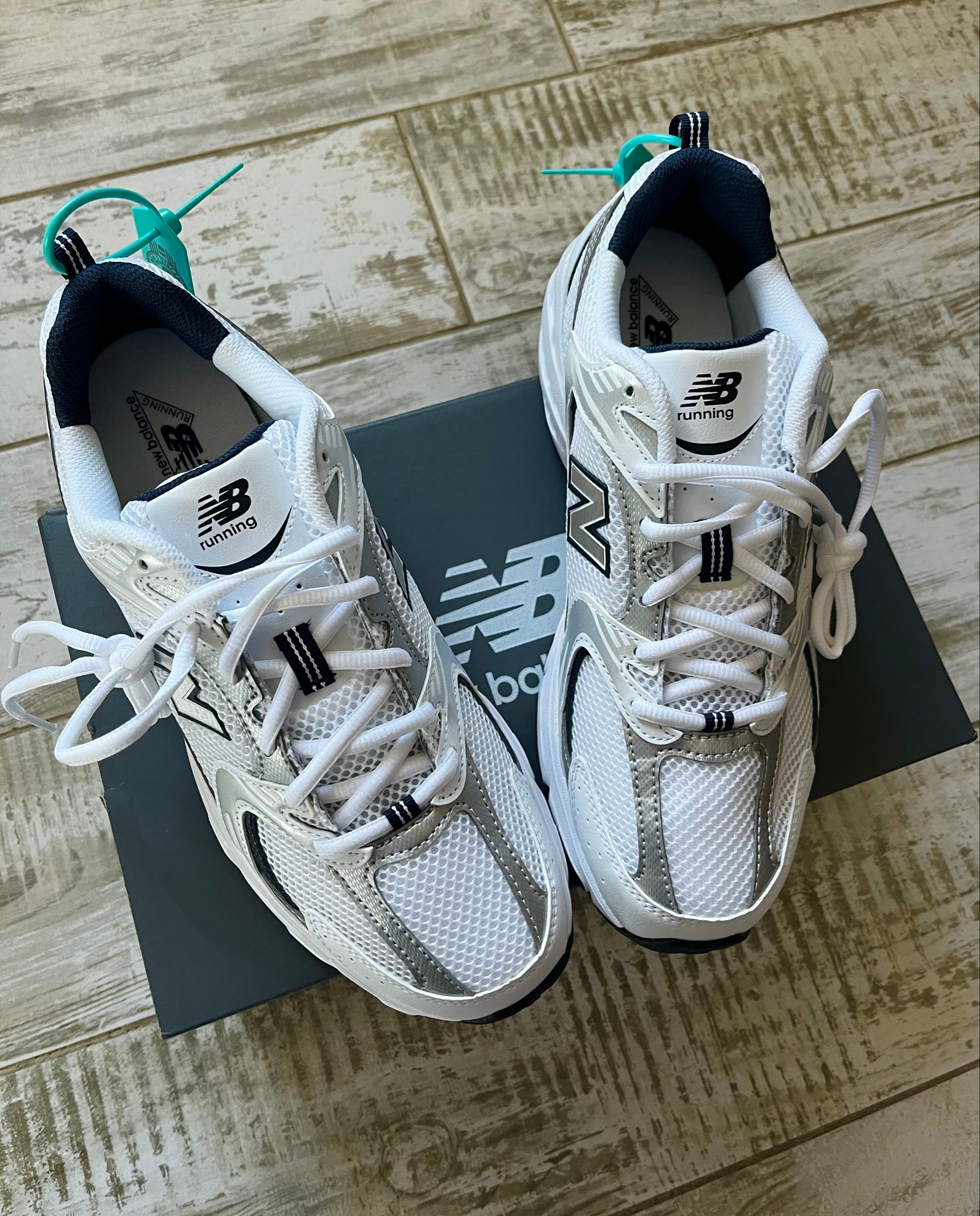 New Balance 530 White Silver Navy, миниатюра 3
