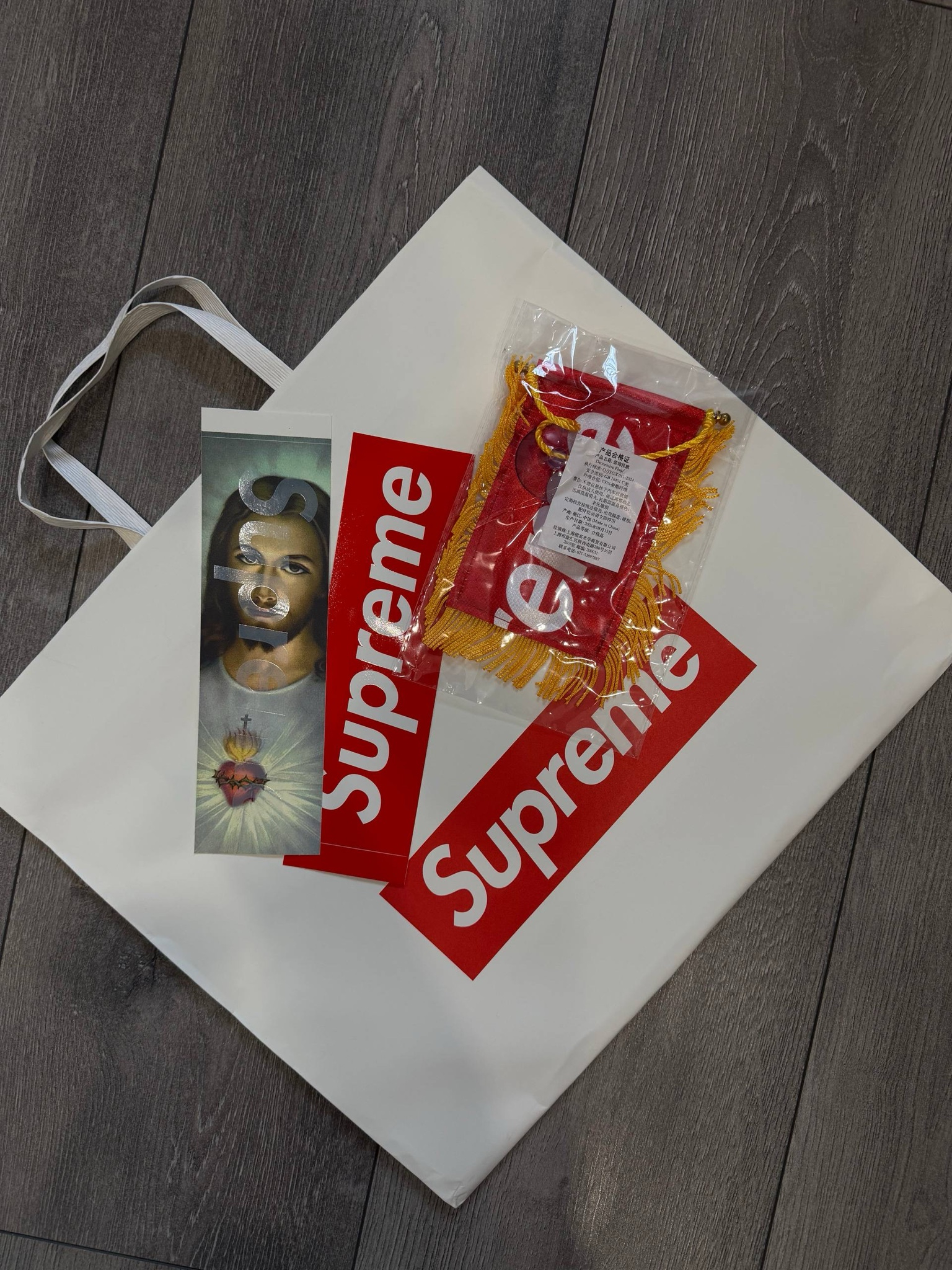 Supreme Prayer Card Box Logo Tee Navy, миниатюра 8