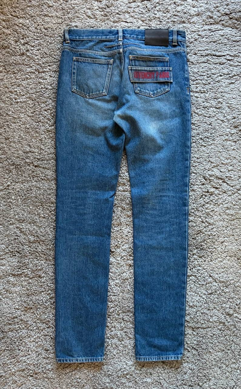 Givenchy Stone Washed Printed Logo Straight Jeans, миниатюра 1