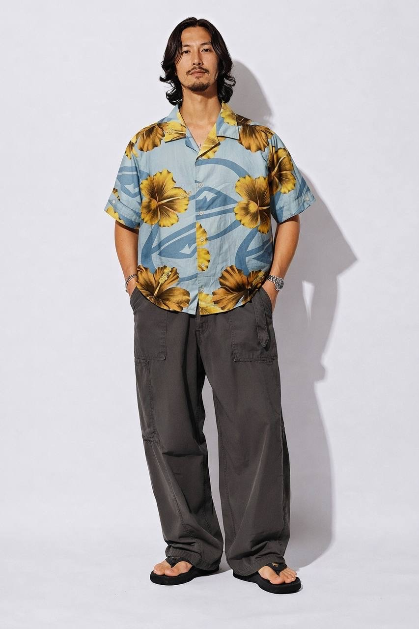 QUIKSILVER 2000s Vintage Floral Camp Collar Shirt, миниатюра 2