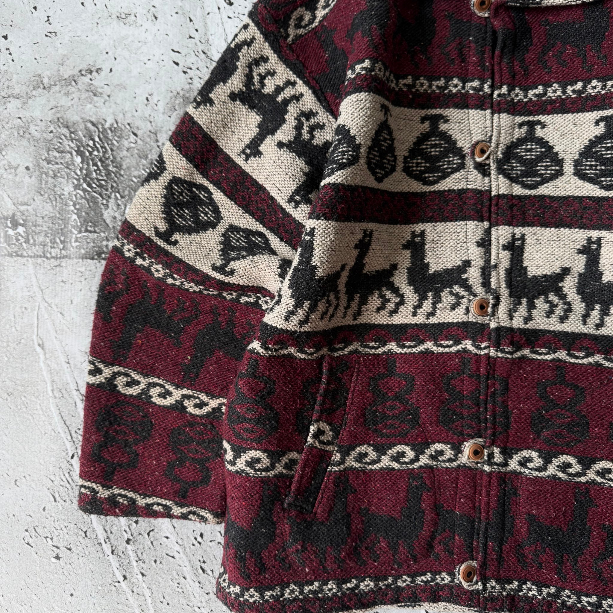 Graham Green 1980s Vintage Llama Wool Blanket Jacket, миниатюра 2