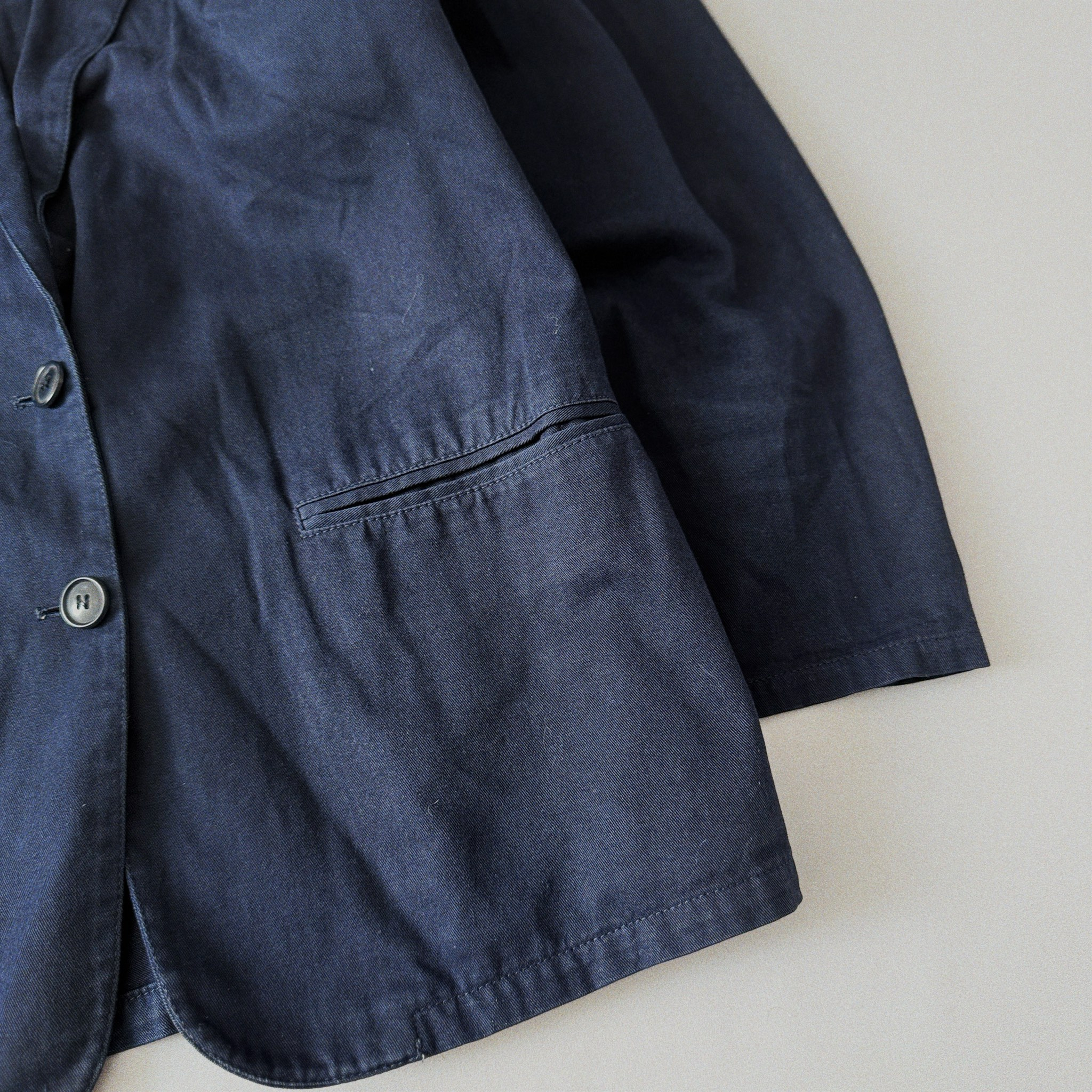 Emporio Armani 2000s Vintage Archival Baumwolle Japanism Style Navy Blazer, миниатюра 3