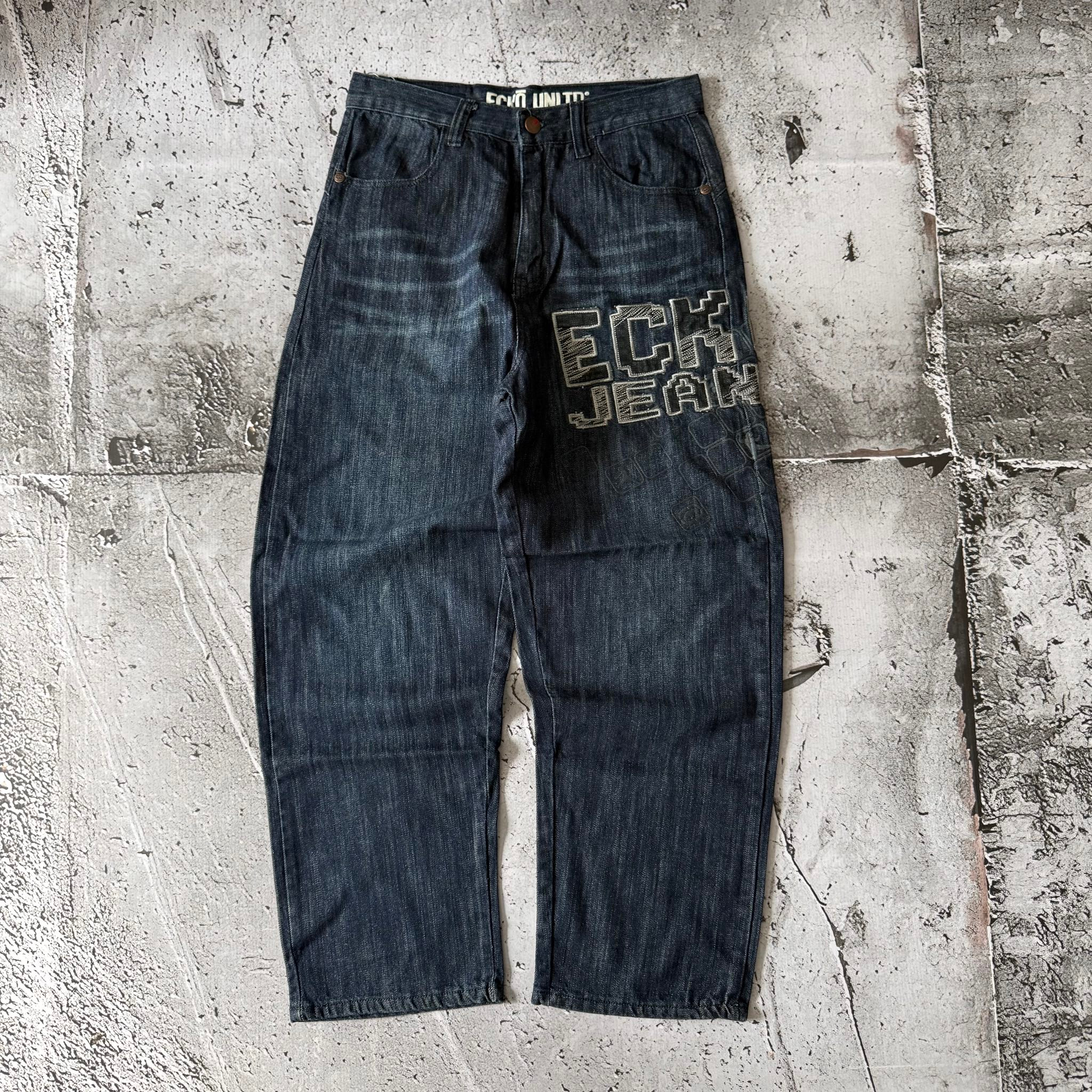 Ecko Unltd 2000s Vintage Embroidered Baggy Jeans, миниатюра 1